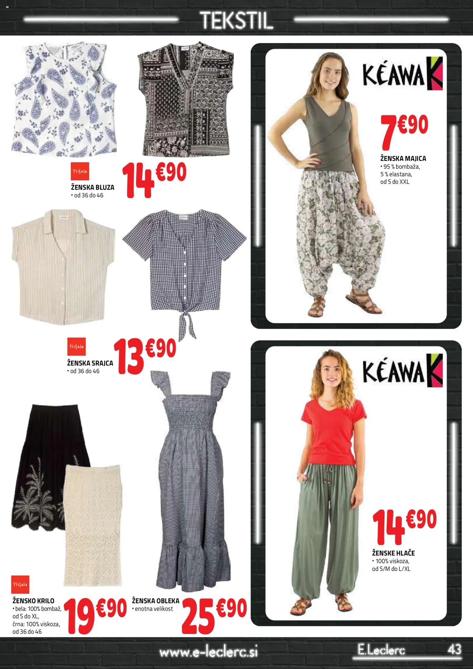 Novi E.leclerc katalog ponudbe – veljaven od 29.04.2026 | Stran: 43 | Izdelki: Srajca, Majica, Hlace, Obleka
