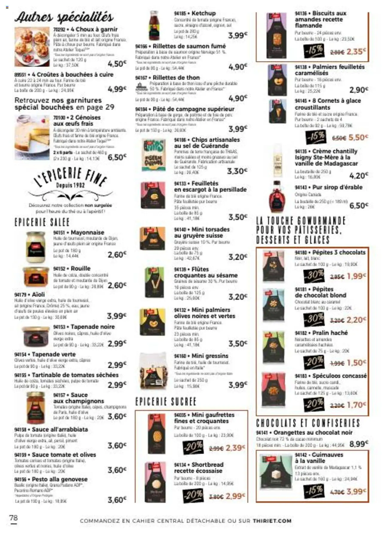  | Page: 78 | Produits: Glaces, Tomates séchées, Chocolat, Saumon