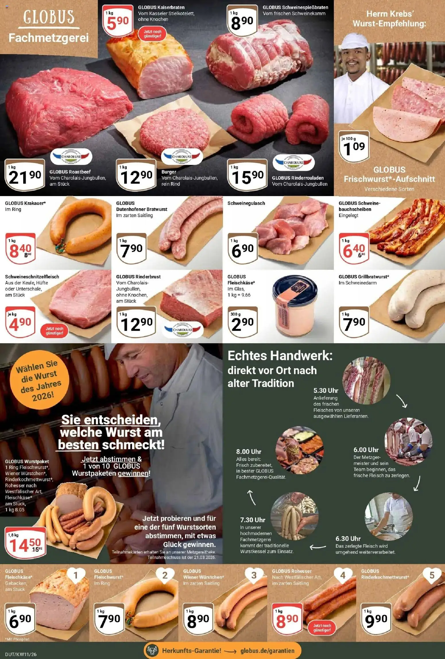 Globus prospekt Wetzlar-Dutenhofen	 – gültig ab 09.03.2026 | Seite: 9 | Produkte: Schweinegulasch, Bratwurst, Roastbeef, Fleisch