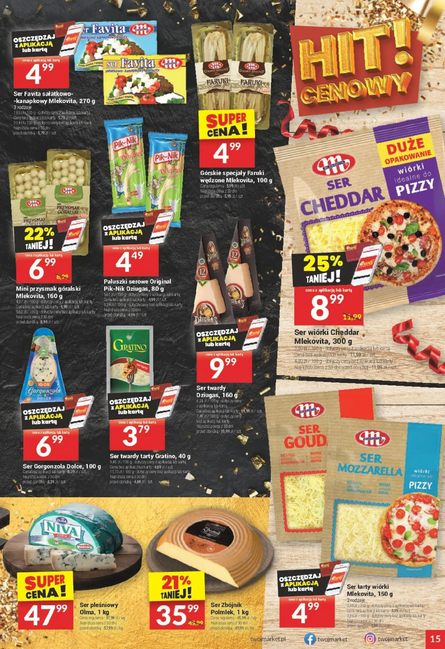 Twój Market Gazetka od 29.12.2025 | Strona: 15 | Produkty: Paluszki, Gorgonzola, Paluszki serowe, Cheddar