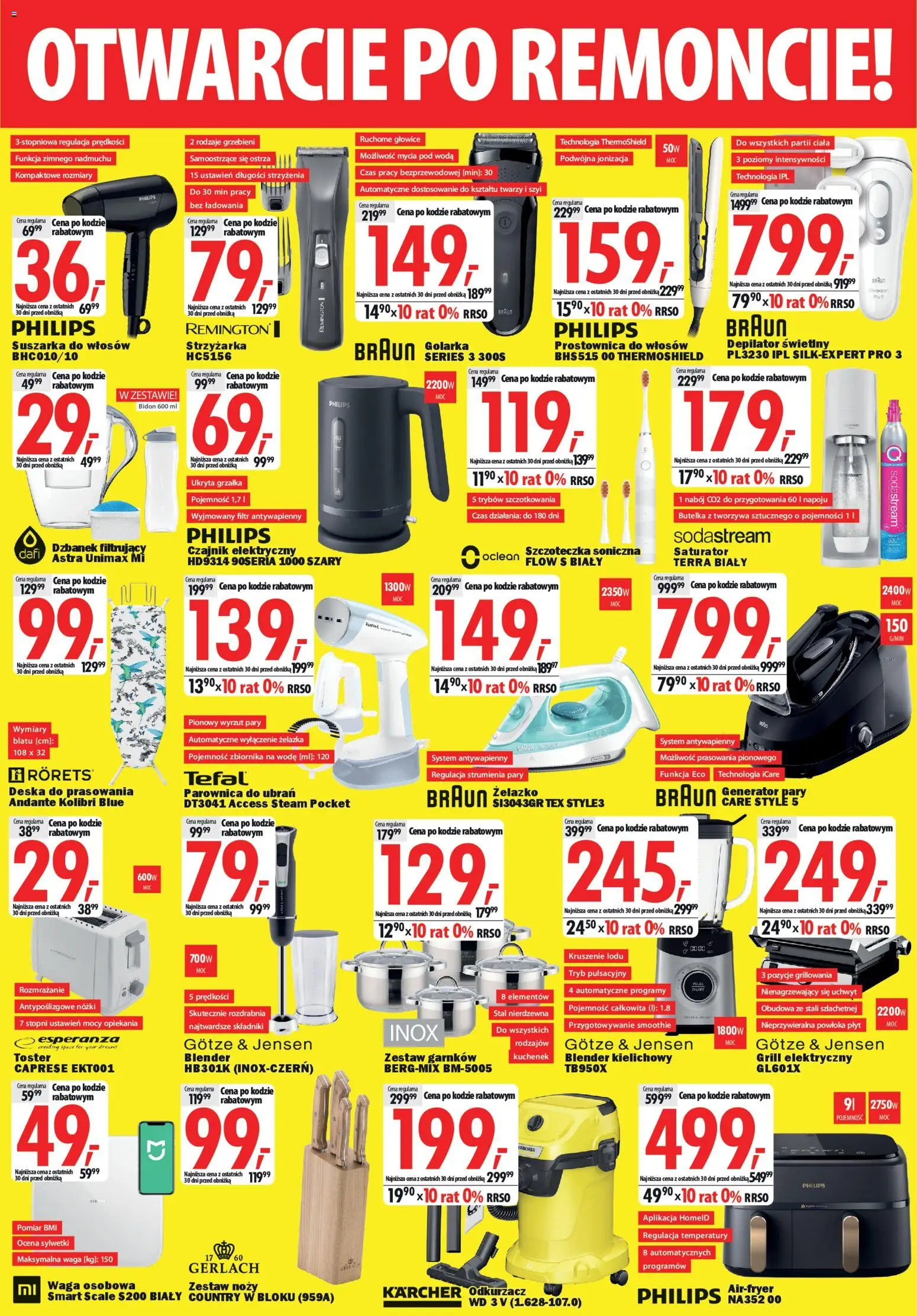 Mediaexpert promocje - Otwarcie po remoncie Szczecin od 09.04.2026 | Strona: 6 | Produkty: Dzbanek, Grill, Deska do prasowania, Blender