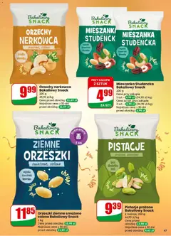 Pogląd oferty "Orzechy nerkowca Bakaliowy Snack, 200 g" - ważna od 31.12.2025 | Strona: 47 | Produkty: Orzeszki ziemne, Orzechy