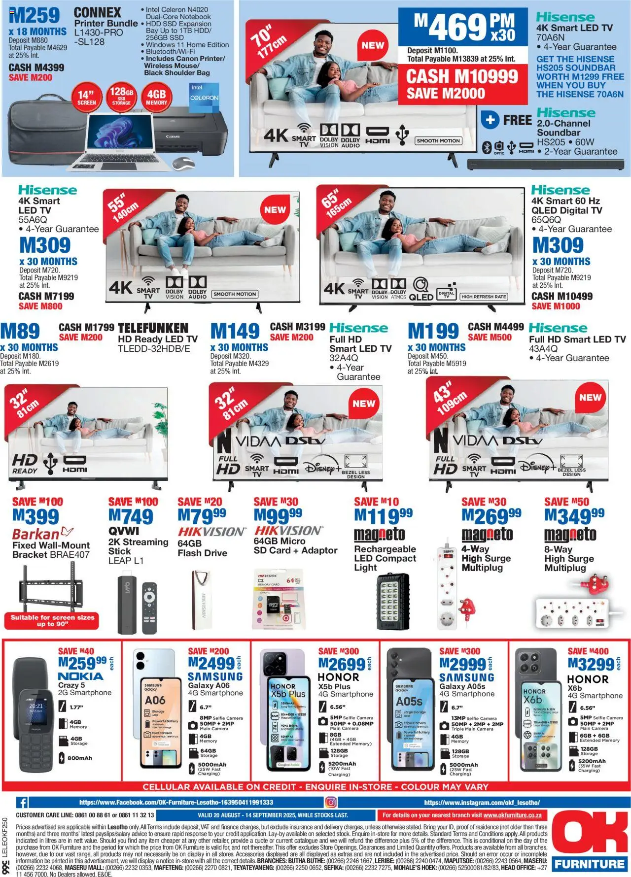 OK Furniture - Lesotho Lowest Prices Specials │ valid from 20.08.2025 | Page: 4 | Products: Smartphone, Printer, TV, Soundbar