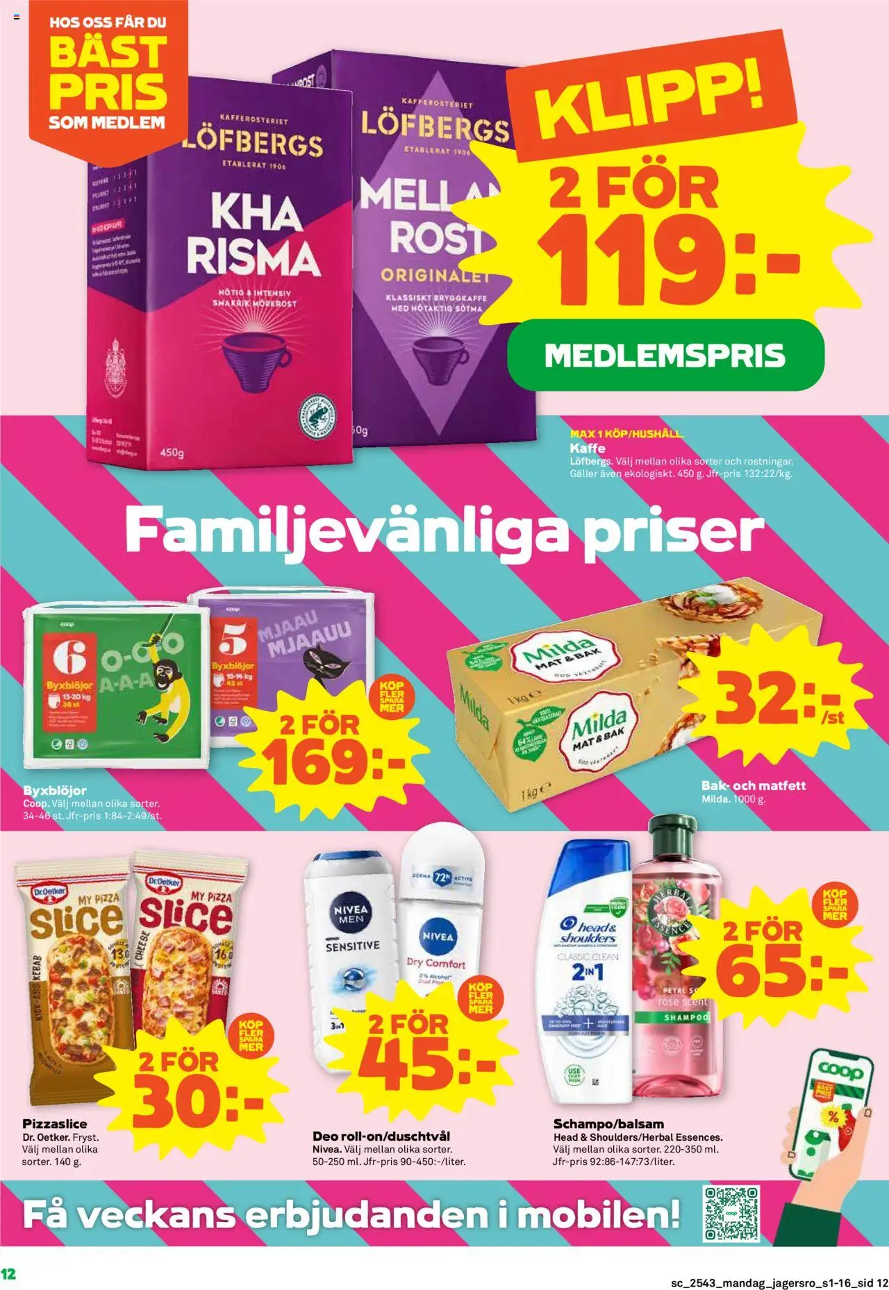 Coop Forum reklamblad aktuell från 20.10.2025 | Sida: 12 | Produkter: Galler, Kaffe, Pizza