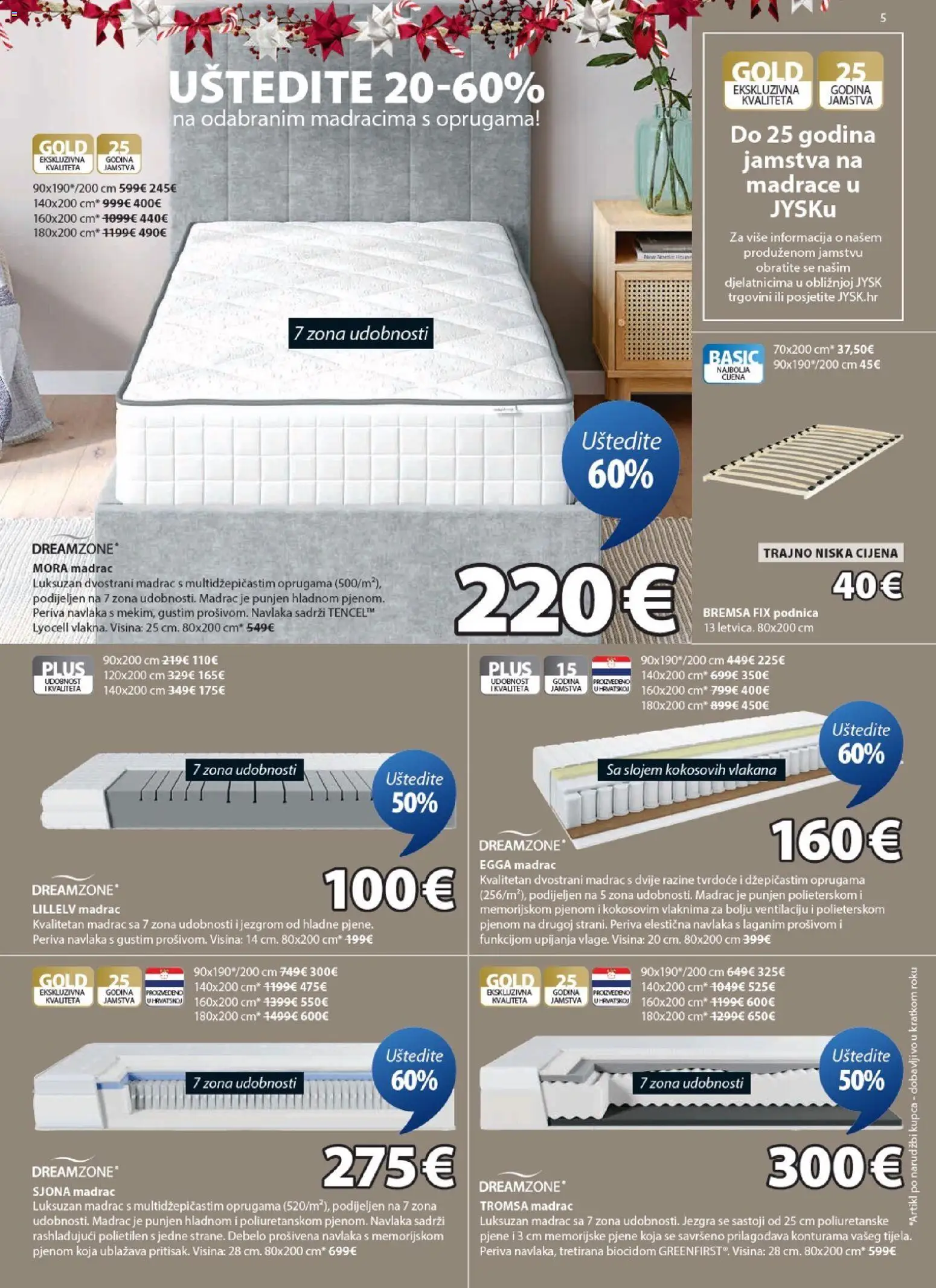 JYSK katalog | vrijedi od 17.12.2025 | Stranica: 5 | Proizvodi: Madrac