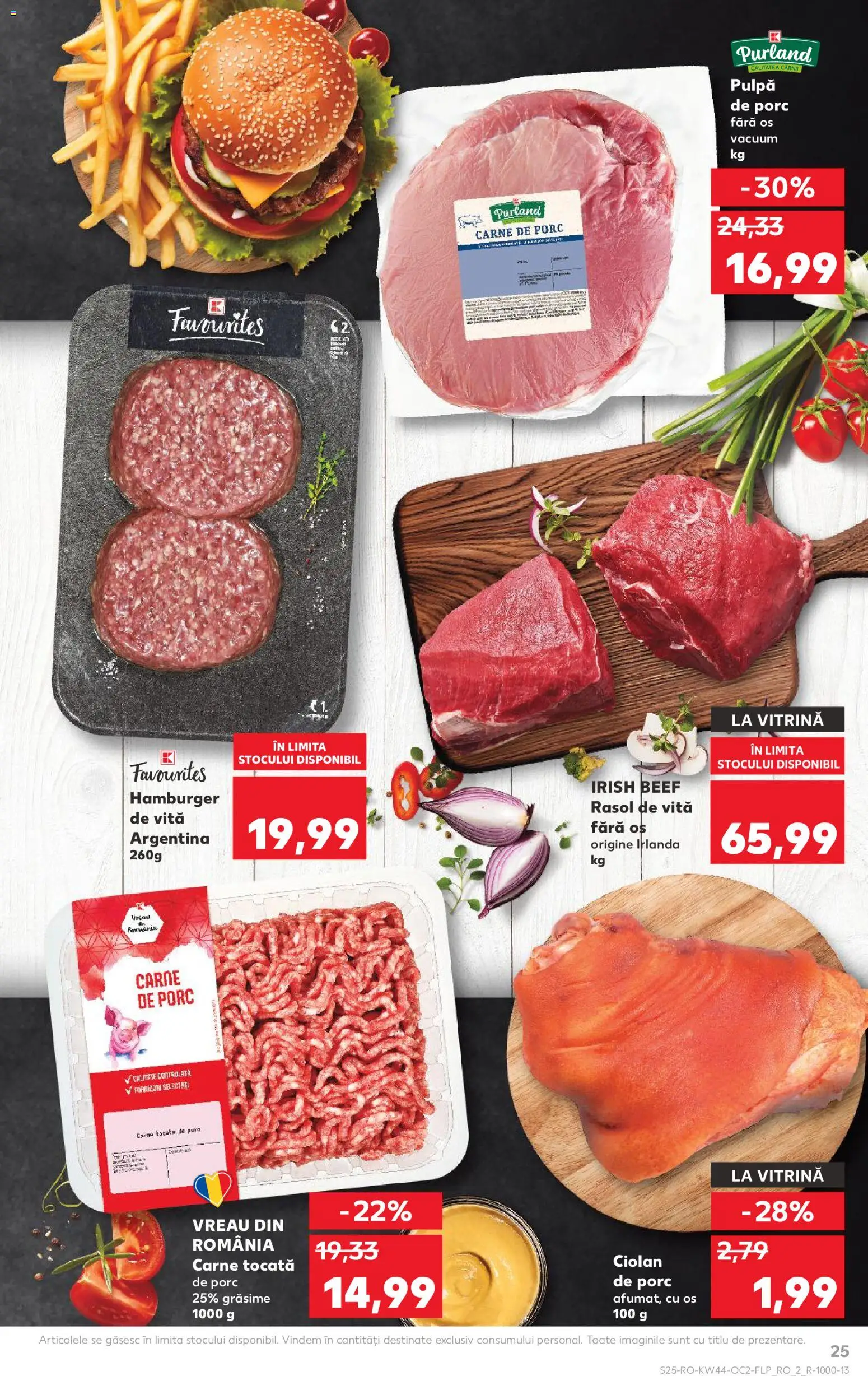 Kaufland RO akciós ujság - amely érvényes a következő dátumtól: 29.10.2025 | Oldal: 25 | Termékek: Hamburger