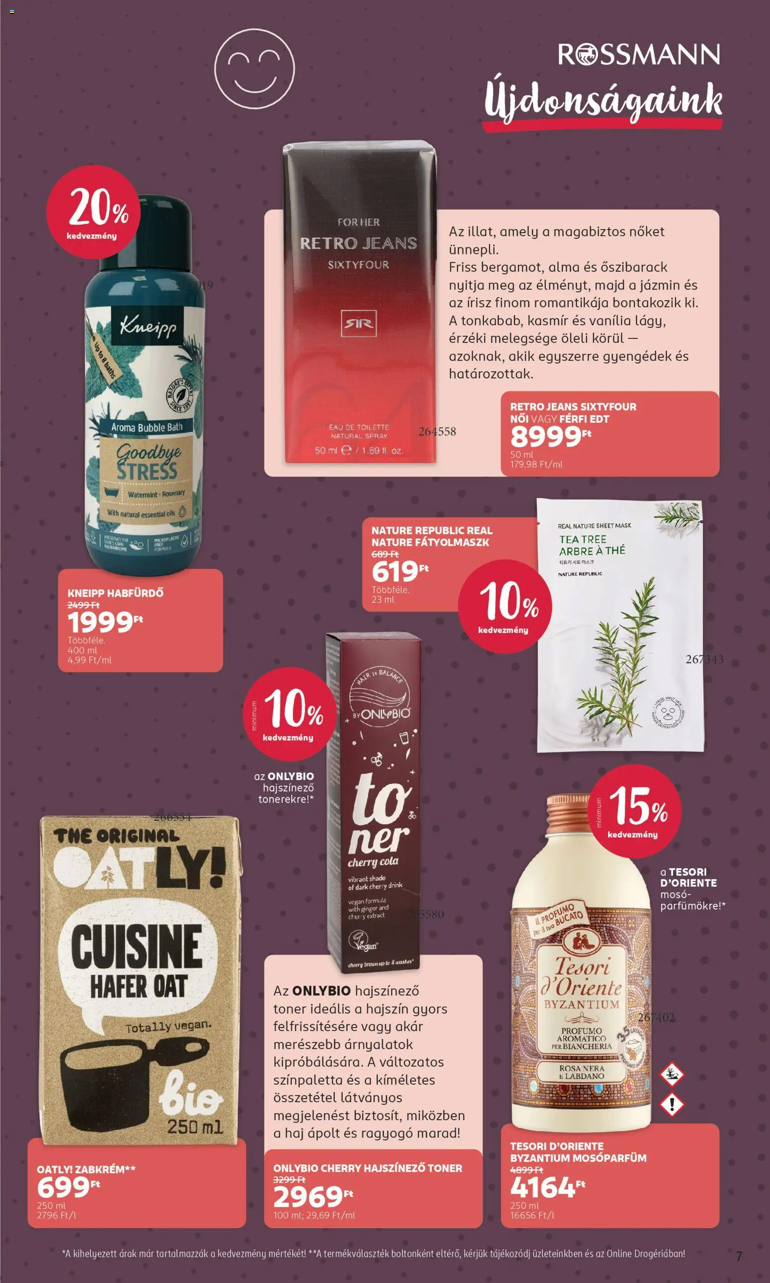 Rossmann akciós ujság - amely érvényes a következő dátumtól: 02.02.2026 | Oldal: 7 | Termékek: Cola, Alma, Tea, Vegán