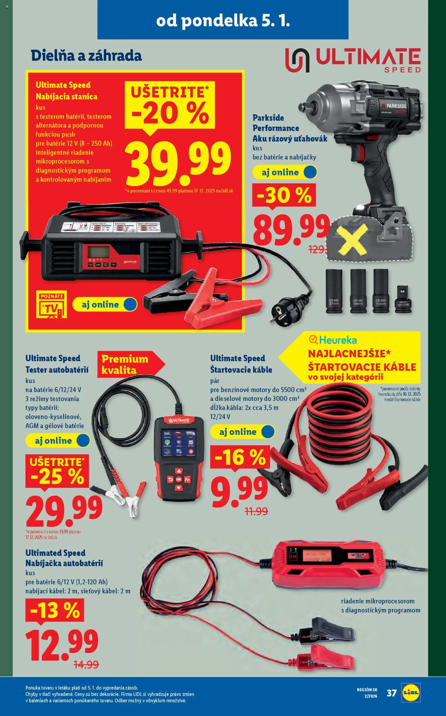 Nové Lidl akcie – leták je platný od 05.01.2026 | Strana: 45 | Produkty: Nabíjačka, Aku, Parkside, Parkside aku