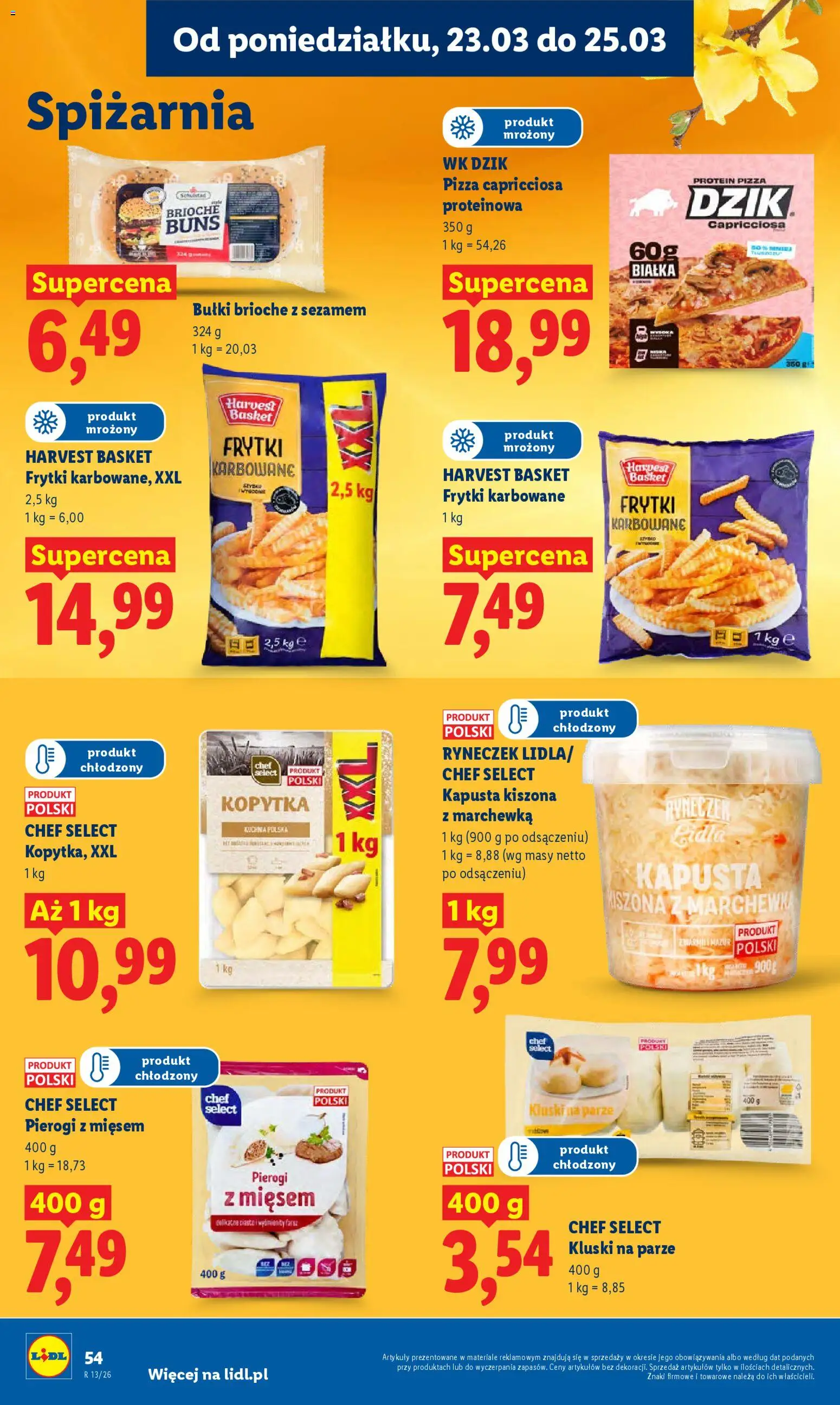 Lidl Polsko leták od 23.03.2026 | Strana: 54 | Produkty: Pizza, Kapusta, Protein