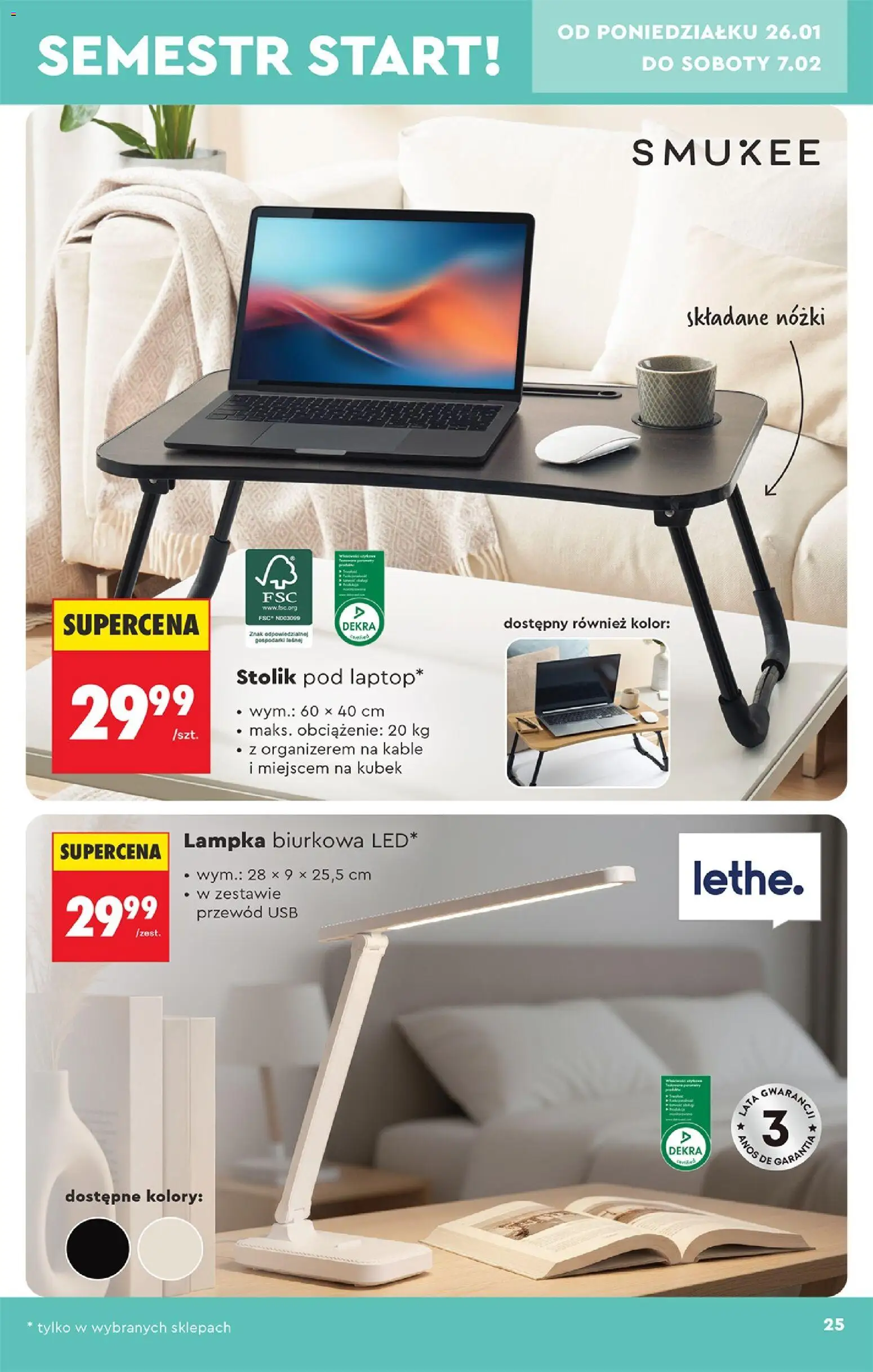 Biedronka gazetka - Hity i inspiracje od 24.01.2026 | Strona: 27 | Produkty: USB, Lampka biurkowa