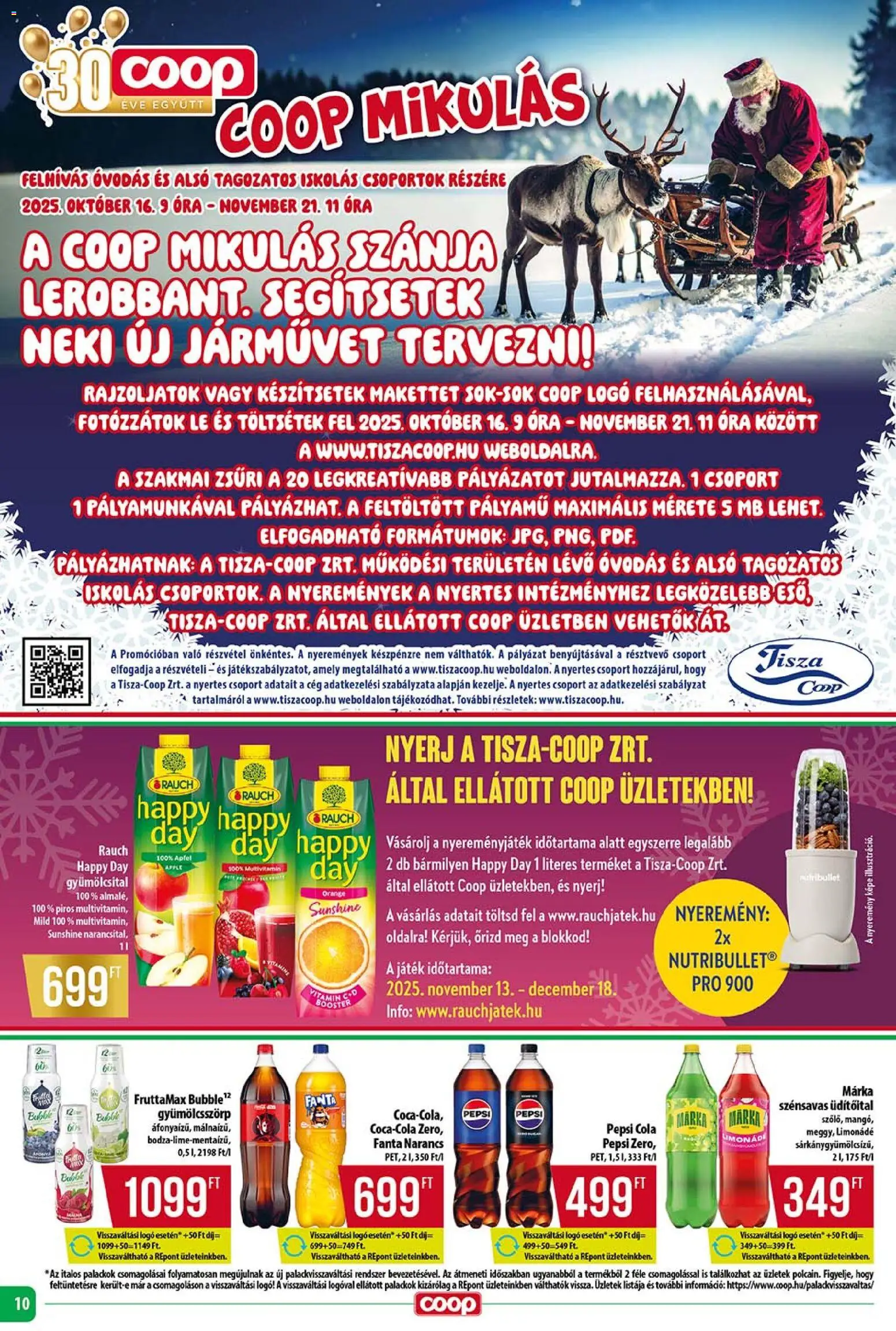 COOP akciós ujság - amely érvényes a következő dátumtól: 13.11.2025 | Oldal: 10 | Termékek: Limonádé, Narancs, Multivitamin, Óra