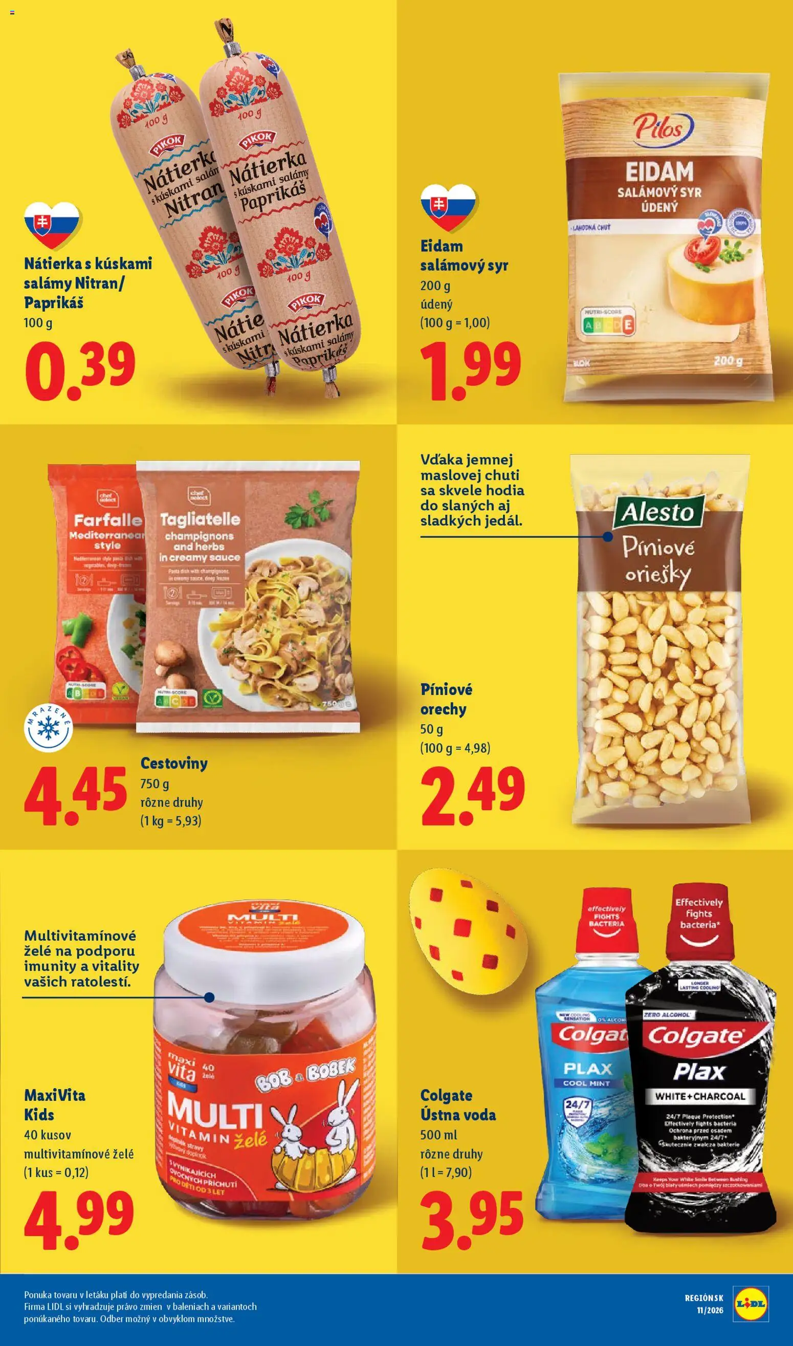 Nové Lidl akcie – leták je platný od 09.03.2026 | Strana: 69 | Produkty: Syr, Ústna voda, Orechy, Voda