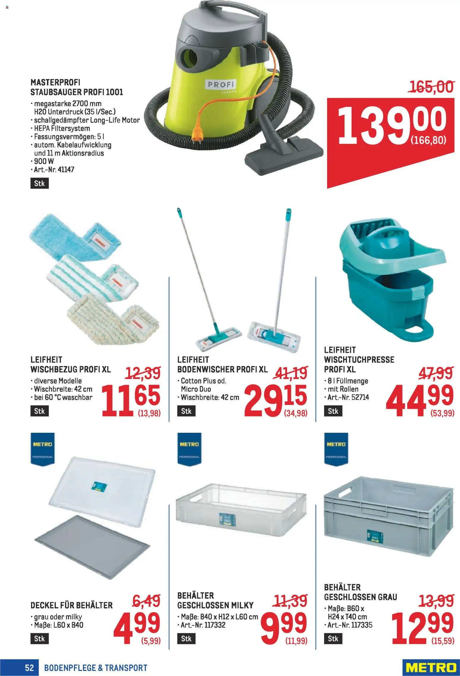 Metro Profi gültig ab 08.01.2026 | Seite: 52 | Produkte: Staubsauger