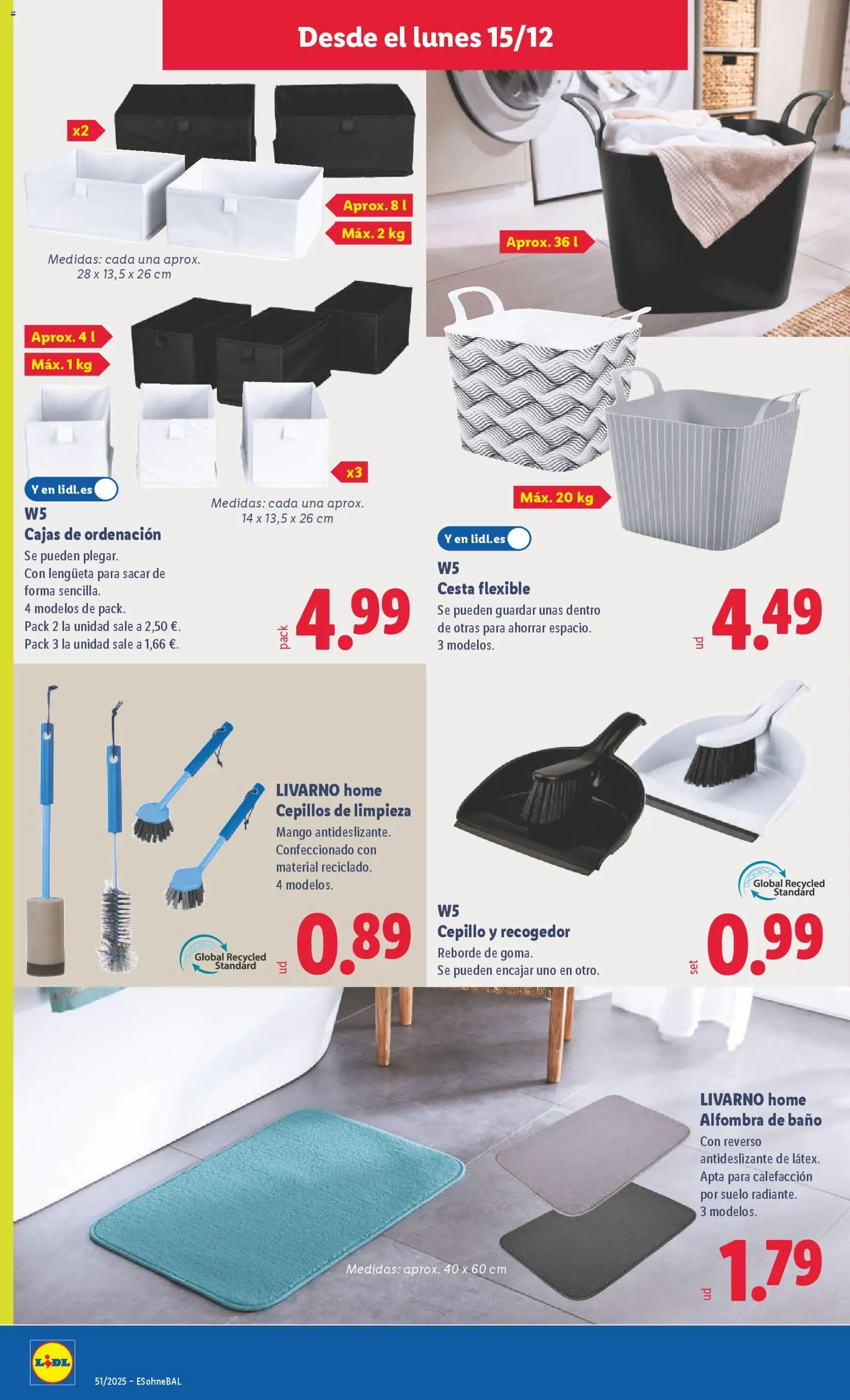 Lidl folleto de bazar │ válido desde el 15.12.2025 | Página: 14 | Productos: Cepillo, Ρούτερ, Baño, Alfombra