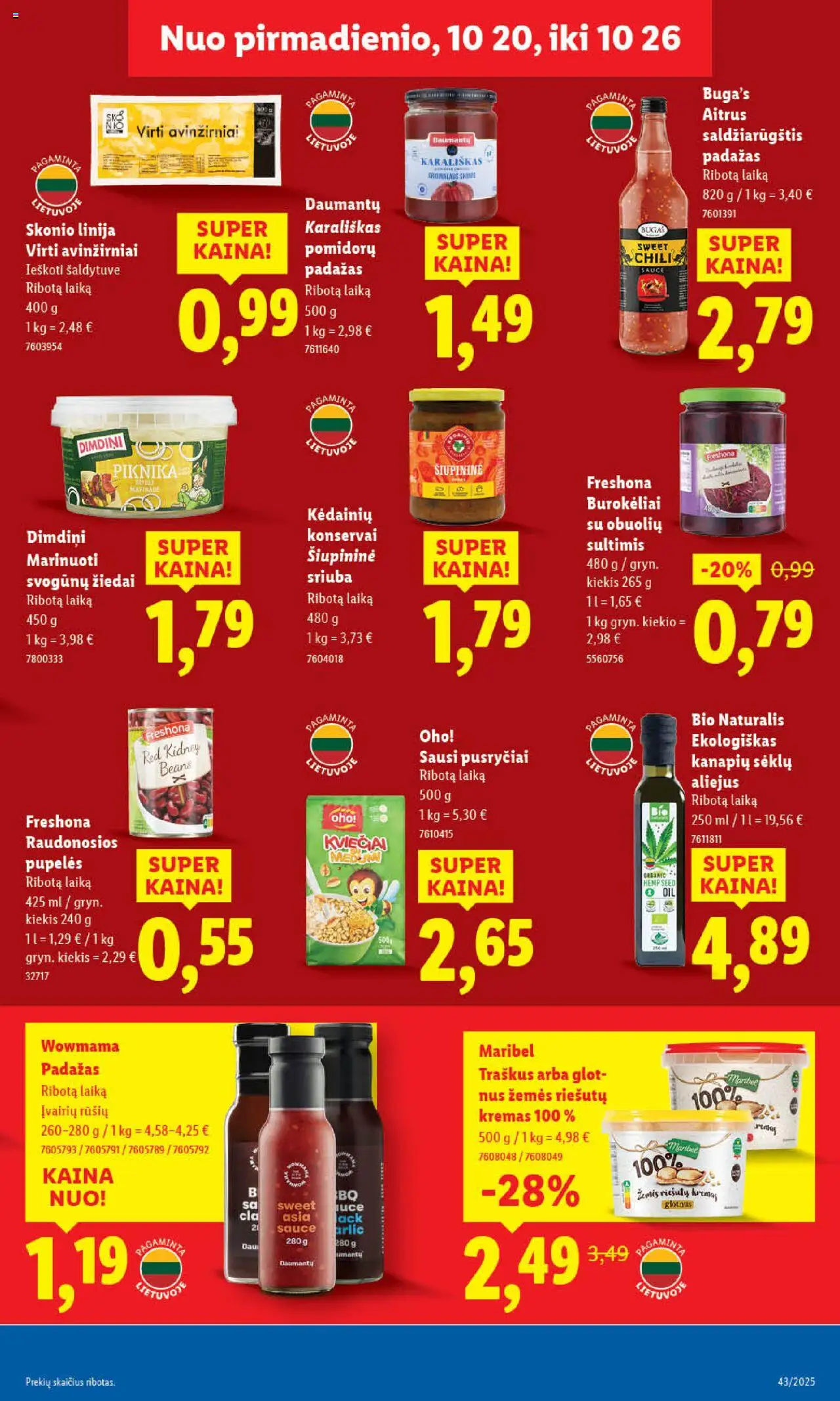 LIDL akcijos nuo 20.10.2025 | Puslapis: 41 | Prekių: Pupelės, Kremas, Konservai, Padažas