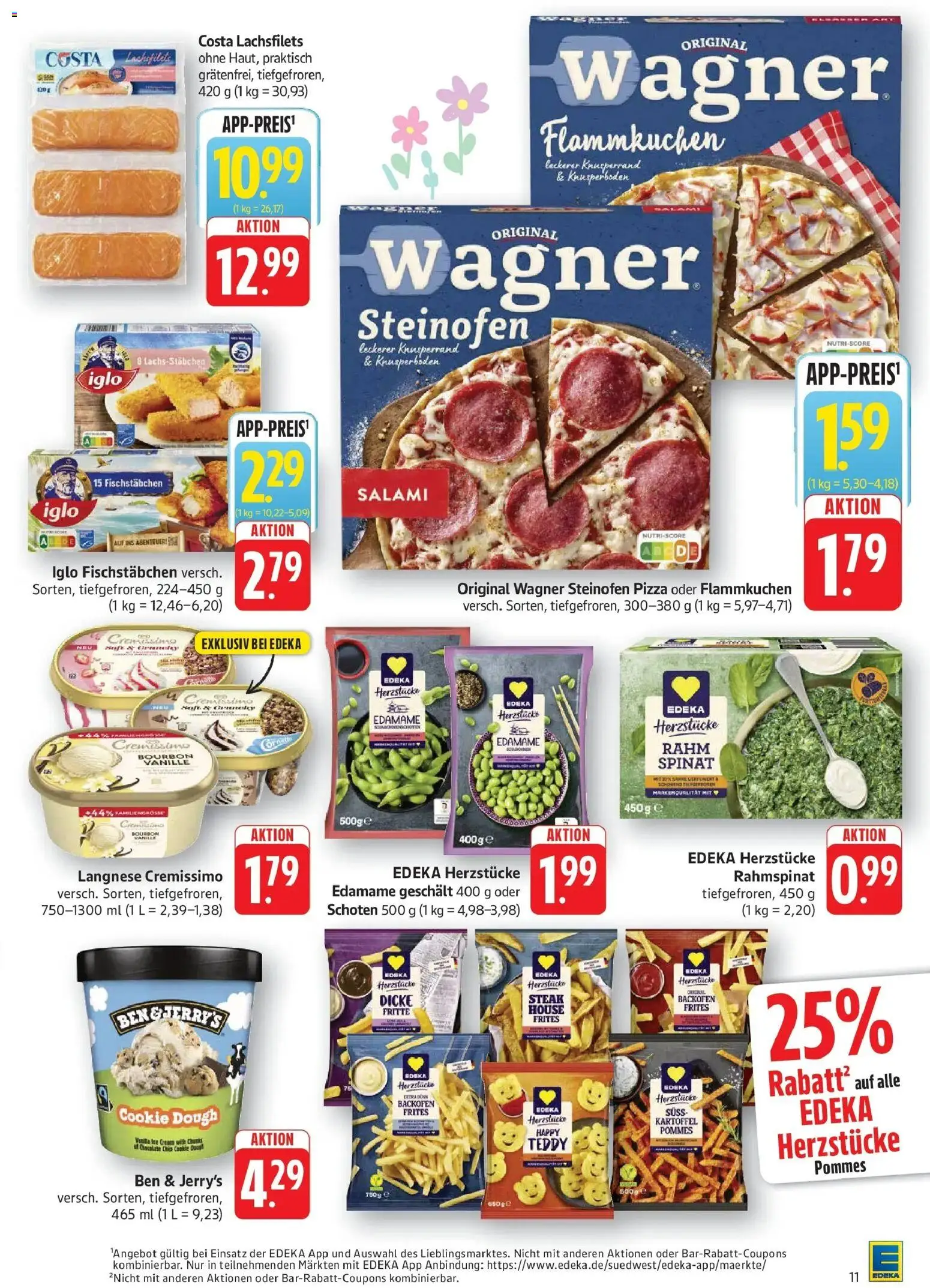 E center Prospekt Göppingen	 – gültig ab 23.03.2026 | Seite: 11 | Produkte: Langnese cremissimo, Ben & Jerry's, Fischstabchen, Steak