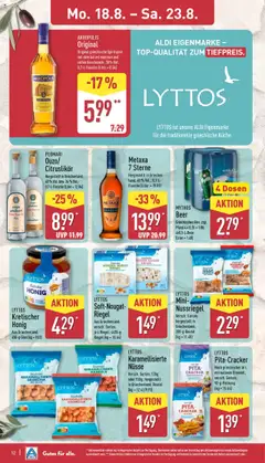 Aldi Prospekt 	 - gültig ab dem 18.08.2025 | Seite: 12 | Produkte: Erdnüsse, Likör, Mandeln, Metaxa