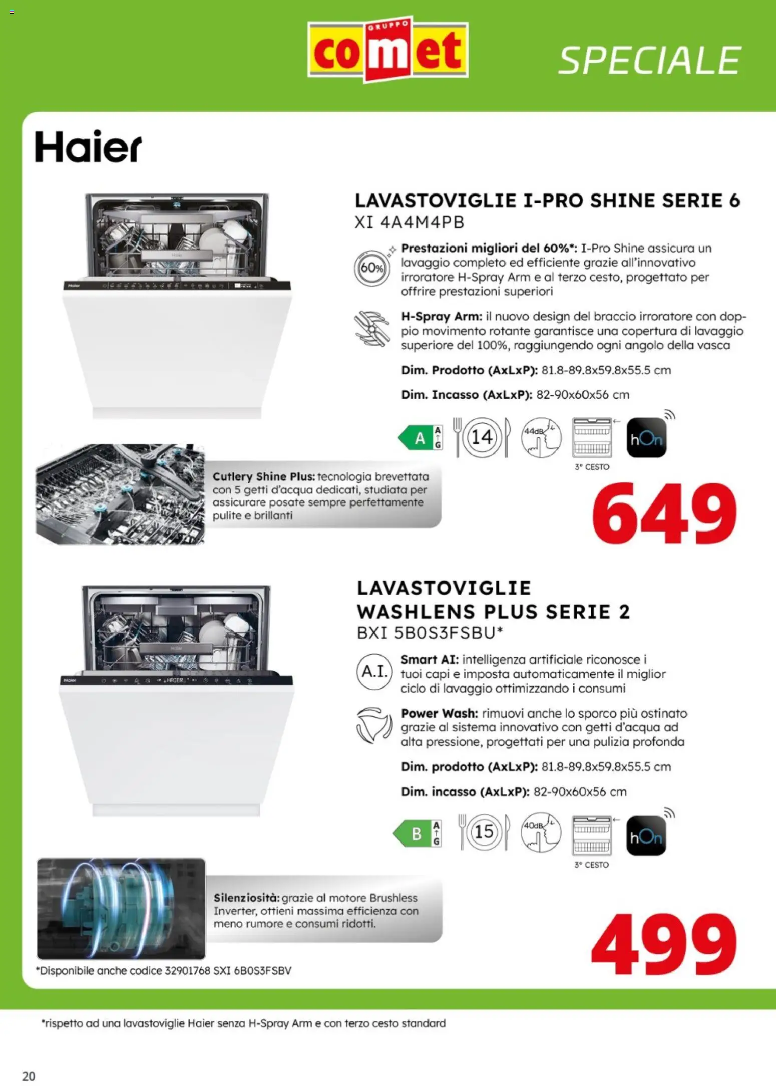 Volantino Comet del 17.11.2025 | Pagina: 20 | Prodotti: Posate, Lavastoviglie