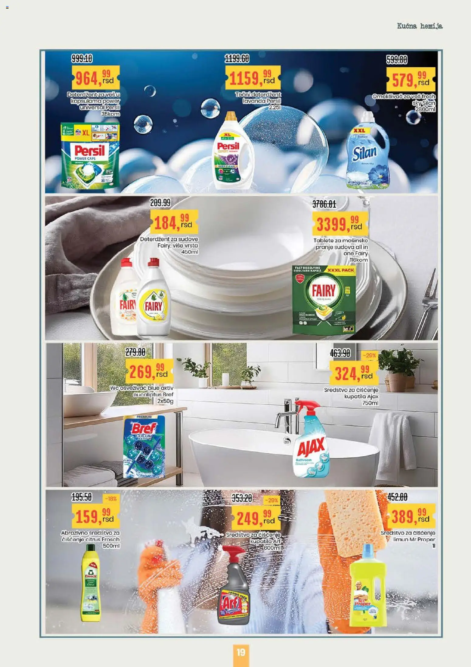 Aroma Market katalog - važi od 22.01.2026 | Strana: 19 | Proizvode: Deterdžent, Tečni deterdžent, Wc, Ajax