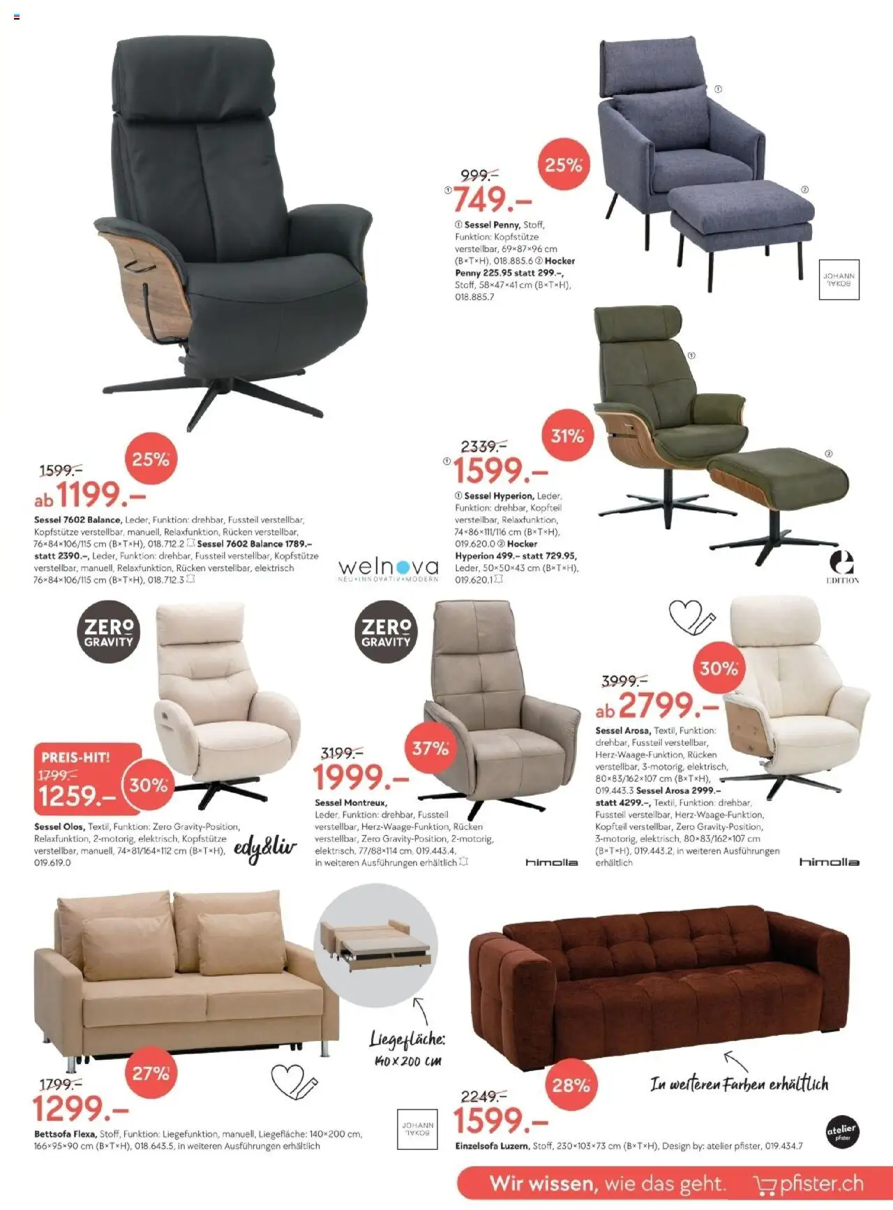 Pfister Aktionen – gültig ab 23.09.2025 | Seite: 5 | Produkte: Hocker, Sessel