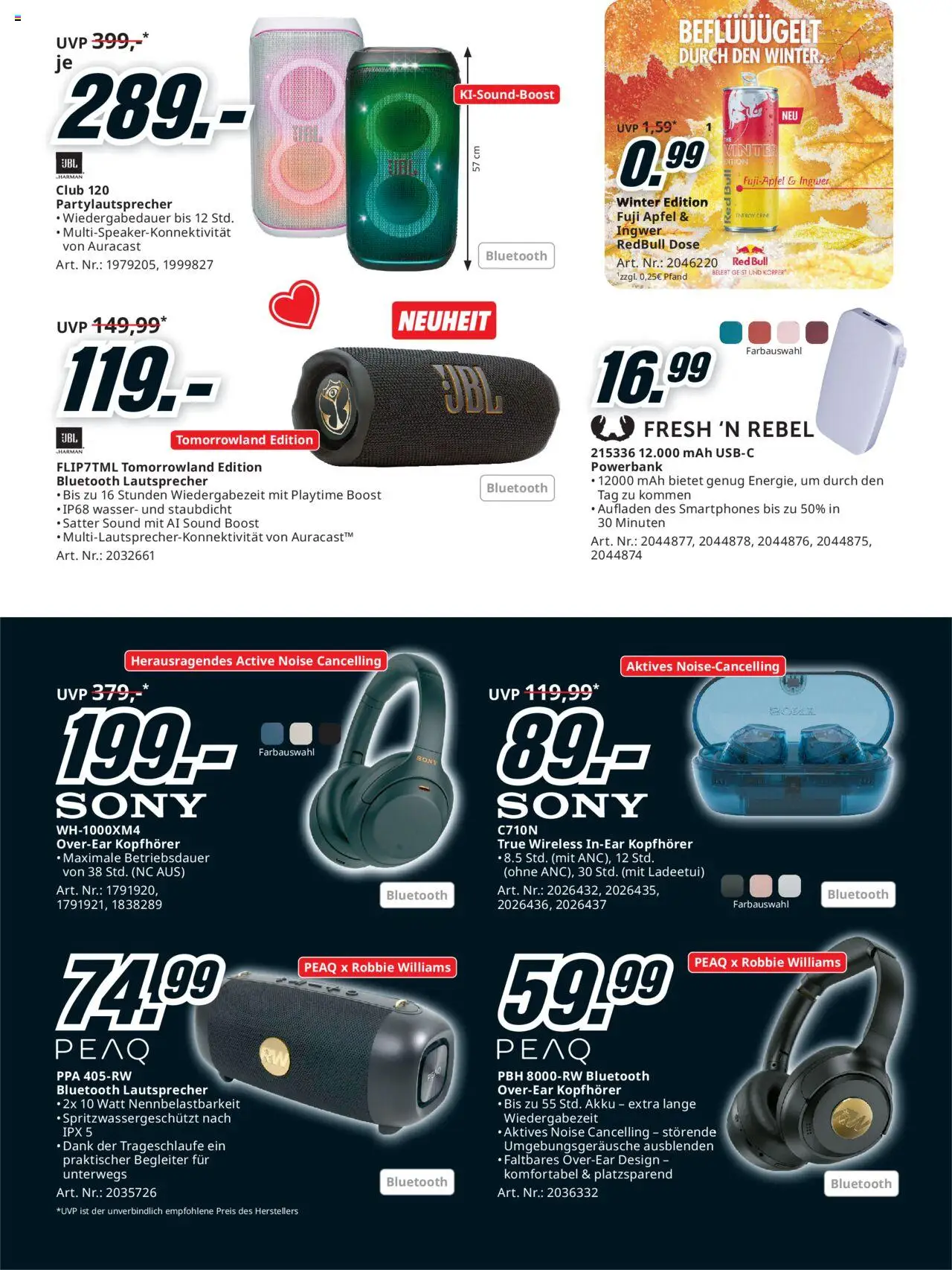 Media Markt Angebote gültig ab 15.10.2025 | Seite: 15 | Produkte: Wasser, Kopfhörer, Lautsprecher, Äpfel
