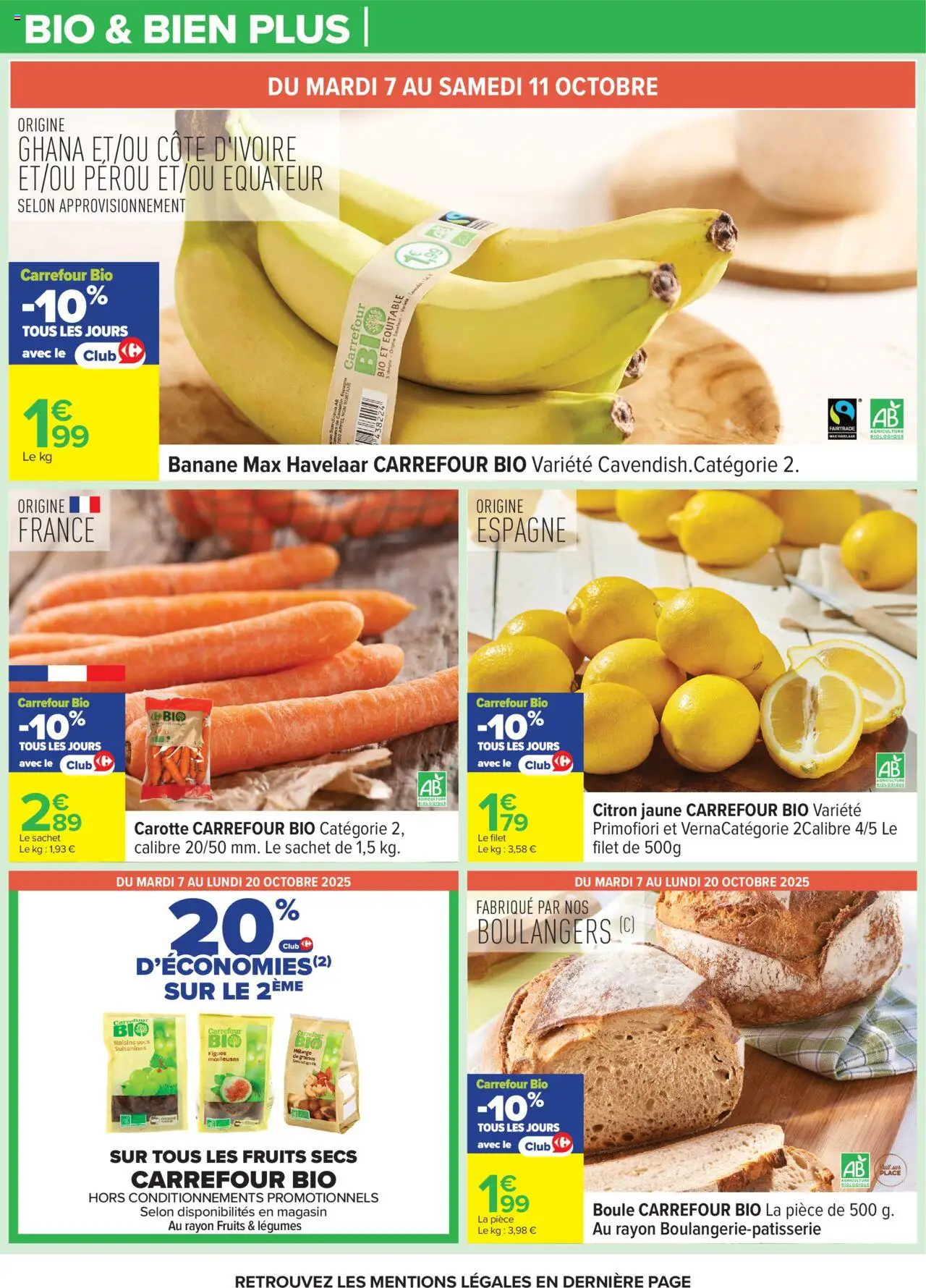 {H1} | Page: 11 | Produits: Citron, Banane, Carotte, Fruits secs