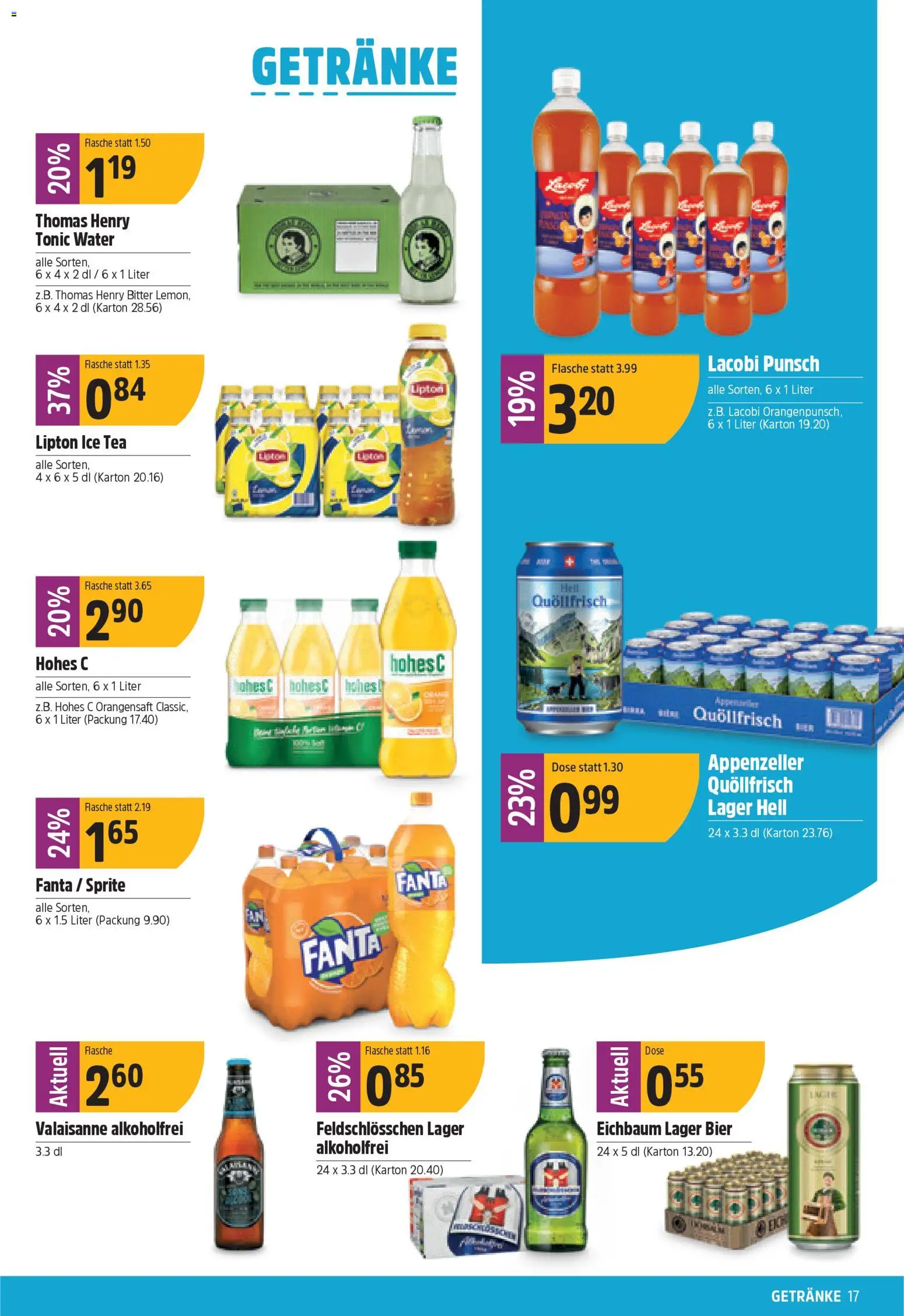TopCC Aktionen – gültig ab 29.12.2025 | Seite: 17 | Produkte: Fanta, Sprite, Orangensaft, Bier