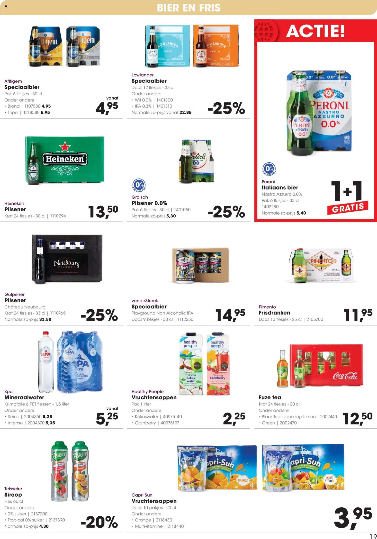 {H1} | Pagina: 19 | Producten: Bier, Fles, Pet, Mineraalwater