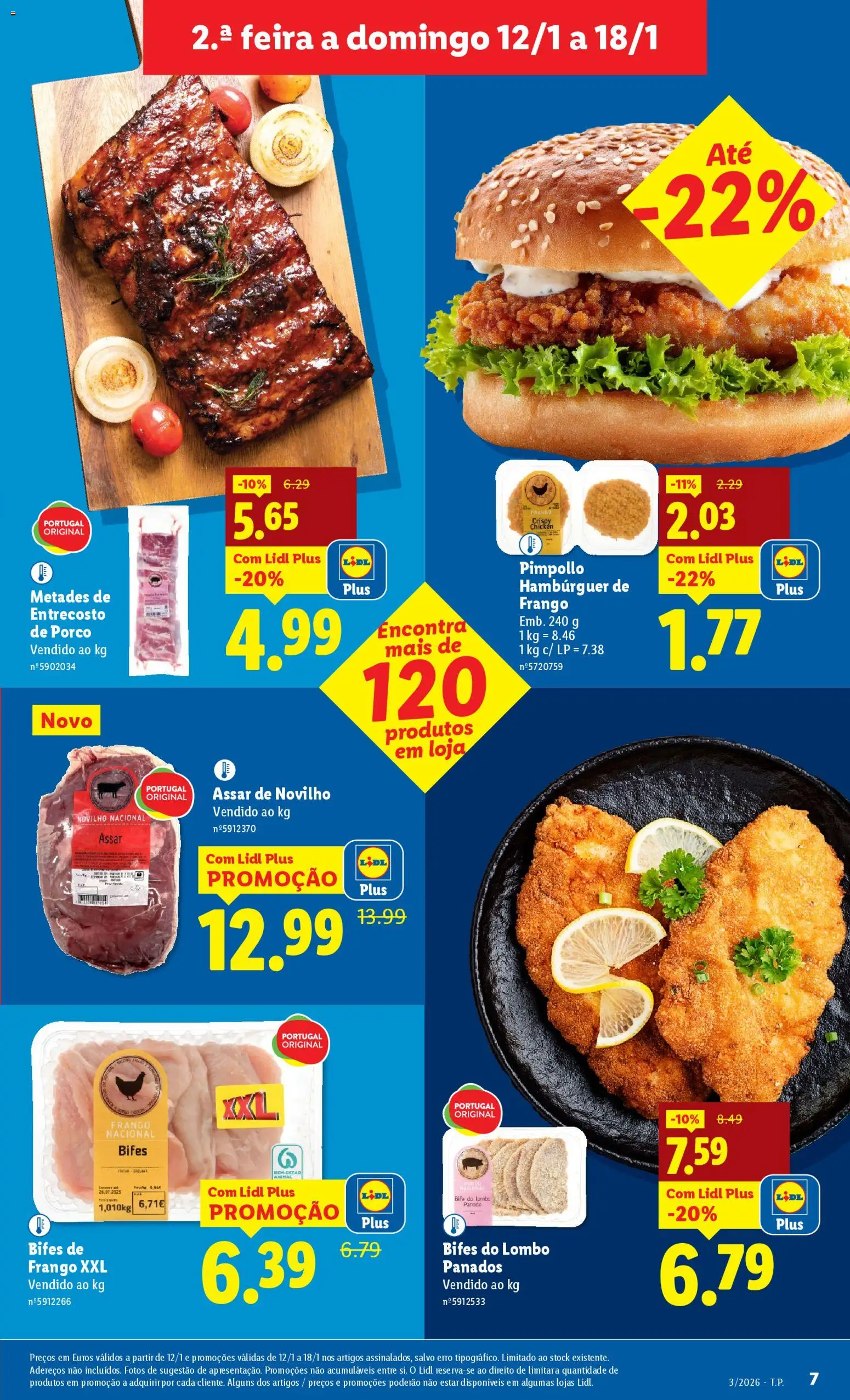 Lidl folheto │ válido de 12.01.2026 | Página: 7 | Produtos: Frango, Hambúrguer, Lombo