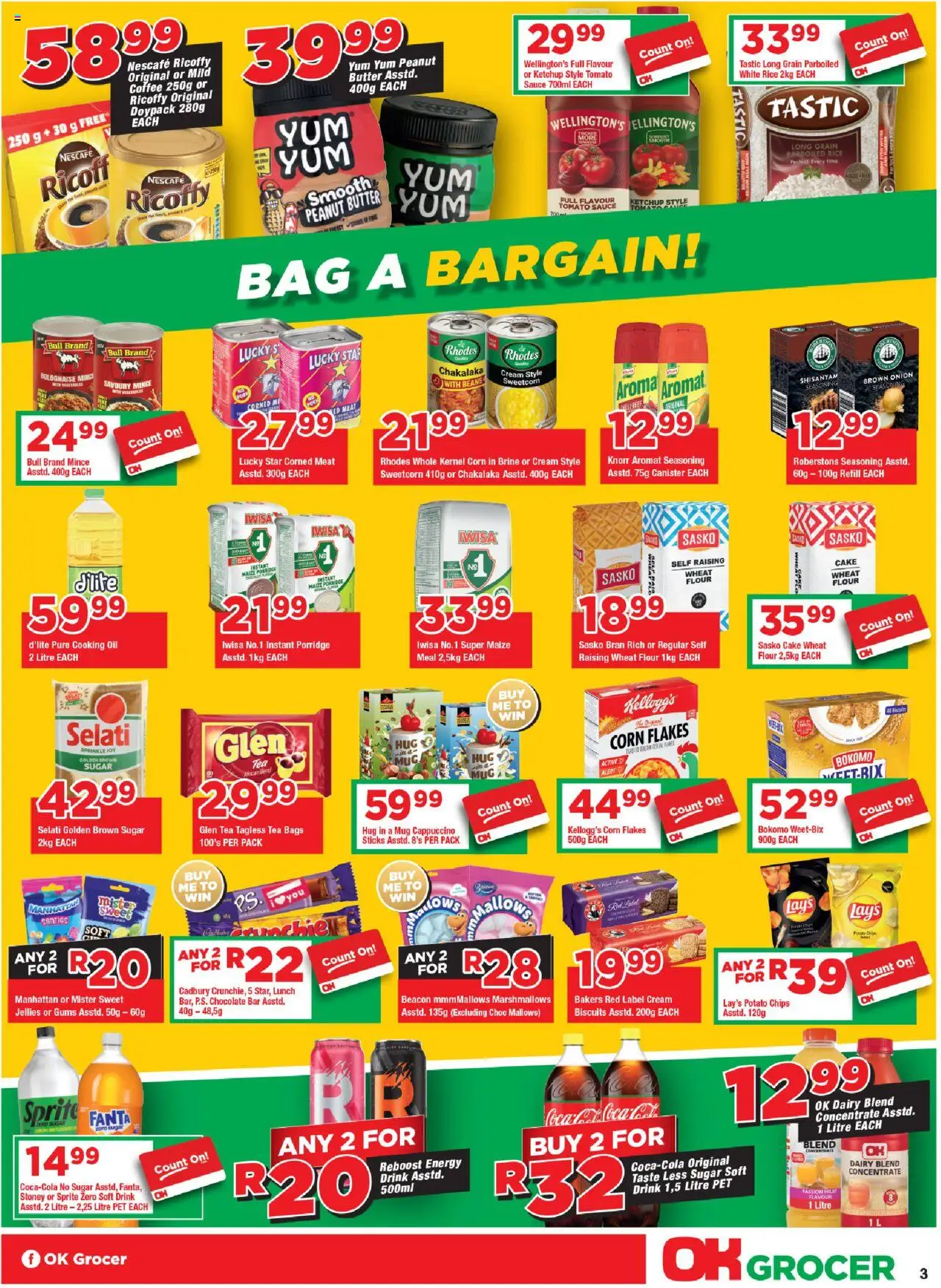 New OK Foods catalogue – valid from 10.09.2025 | Page: 3 | Products: Beans, Chocolate, Mug, Tomato sauce