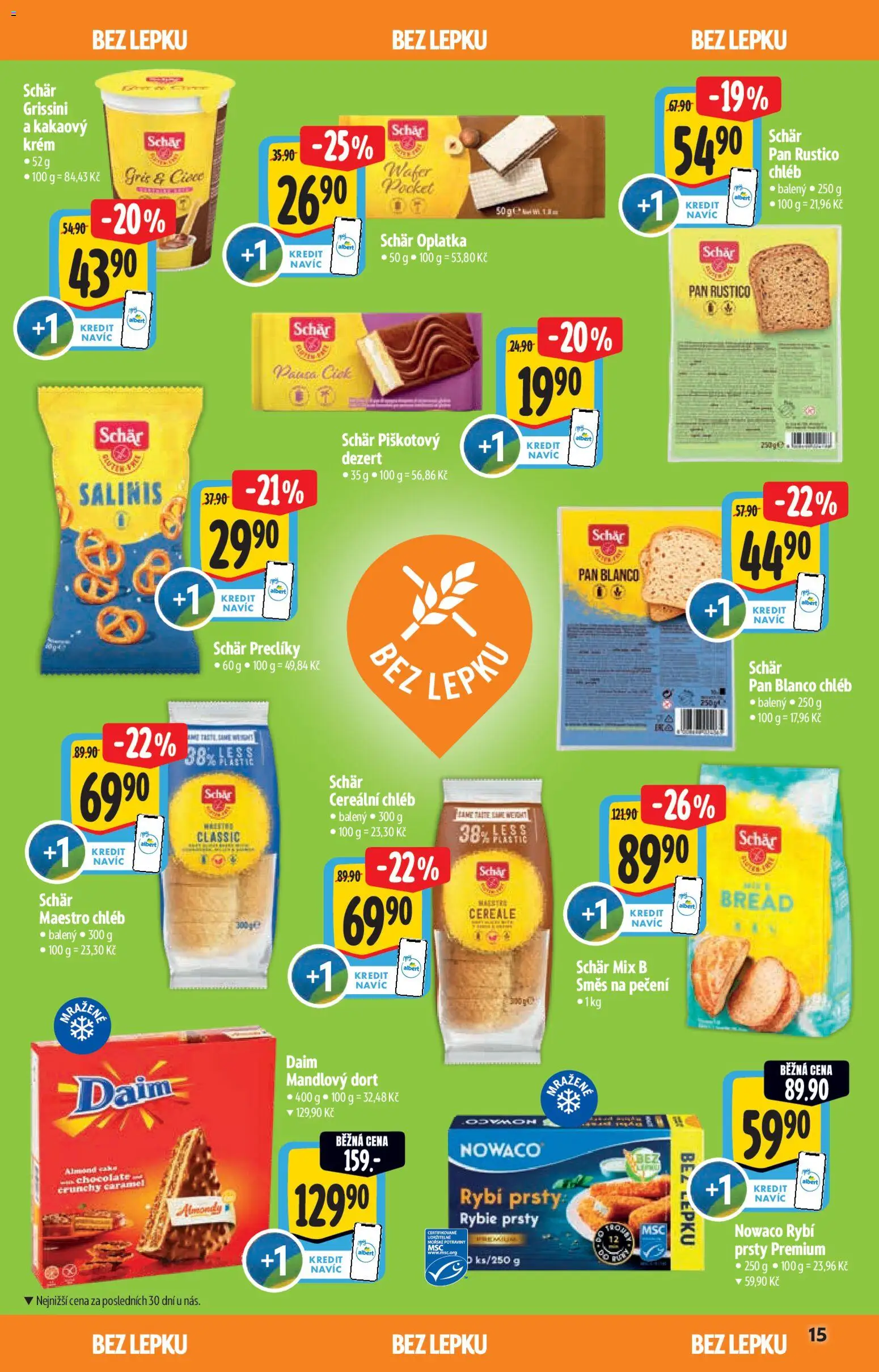 Albert katalog - Supermarket od 14.01.2026 | Strana: 15 | Produkty: Krém, Grissini, Rybí prsty, Dort