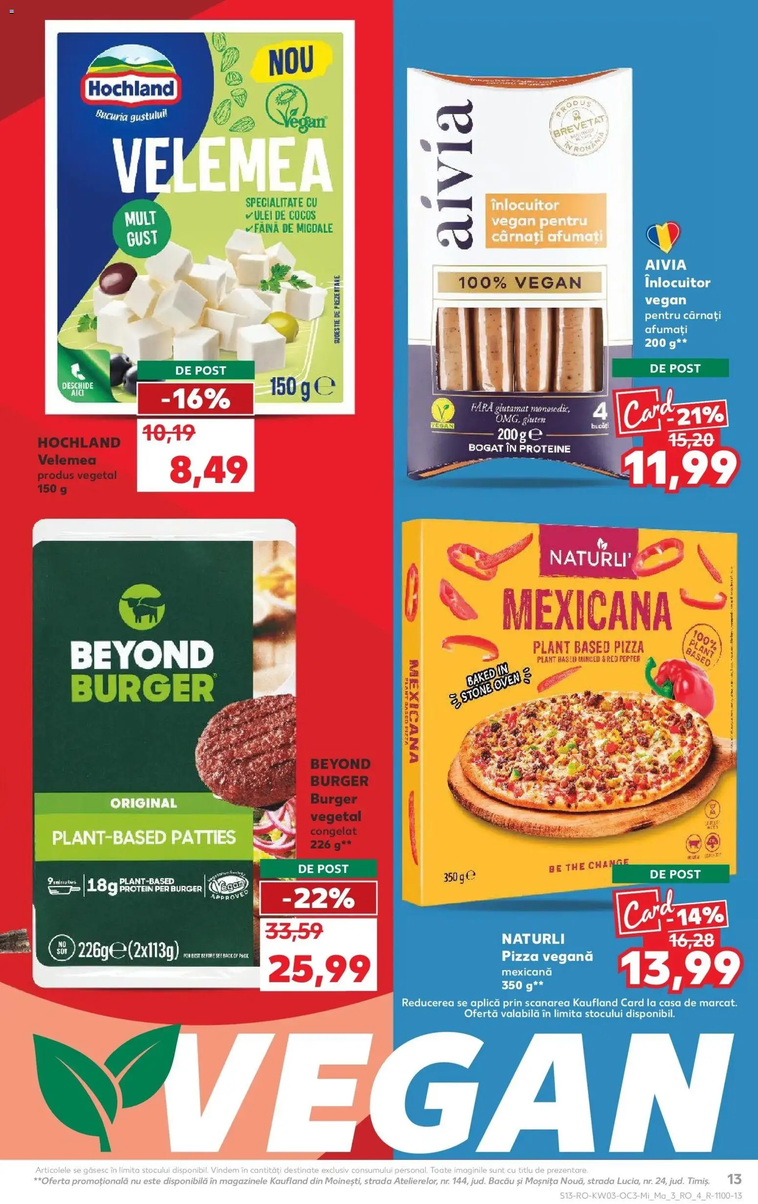 Noul catalog Kaufland – valabil de la 14.01.2026 | Pagină: 13 | Produse: Masaüstü kılıfı, Migdale, Pizza, Cârnați