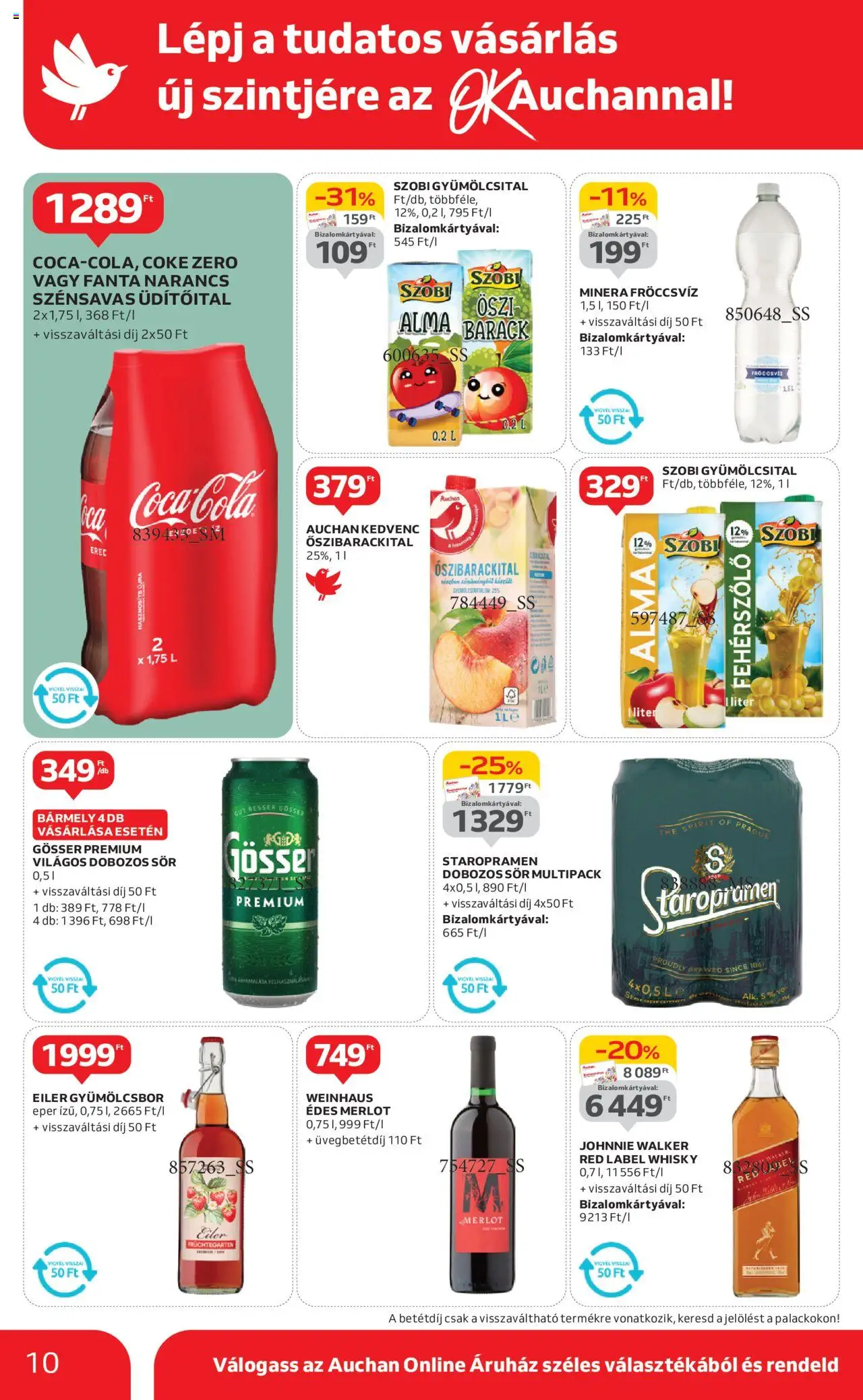 Auchan akciós ujság - amely érvényes a következő dátumtól: 05.06.2025 | Oldal: 10 | Termékek: Gyümölcsital, Gösser, Sör, Alma