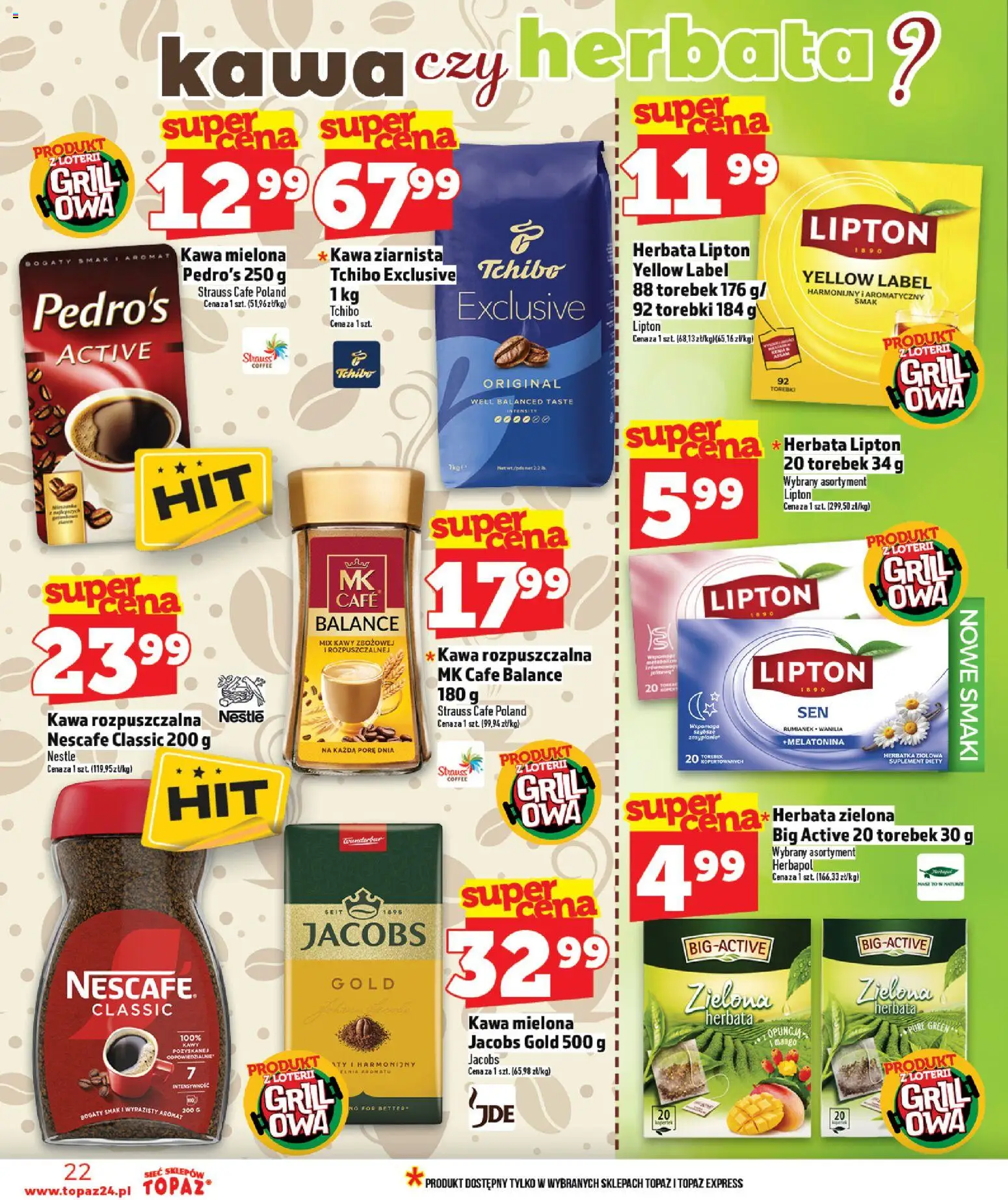 Topaz gazetka od 30.04.2026 | Strona: 22 | Produkty: Mango, Nescafe, Tchibo exclusive, Herbata lipton