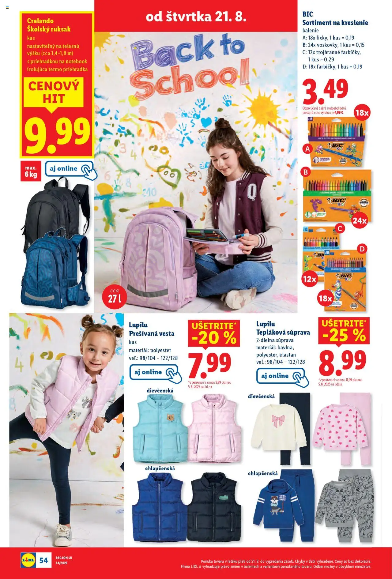 Lidl leták │ platný od 18.08.2025 | Strana: 86 | Produkty: Vesta, Ruksak, Notebook