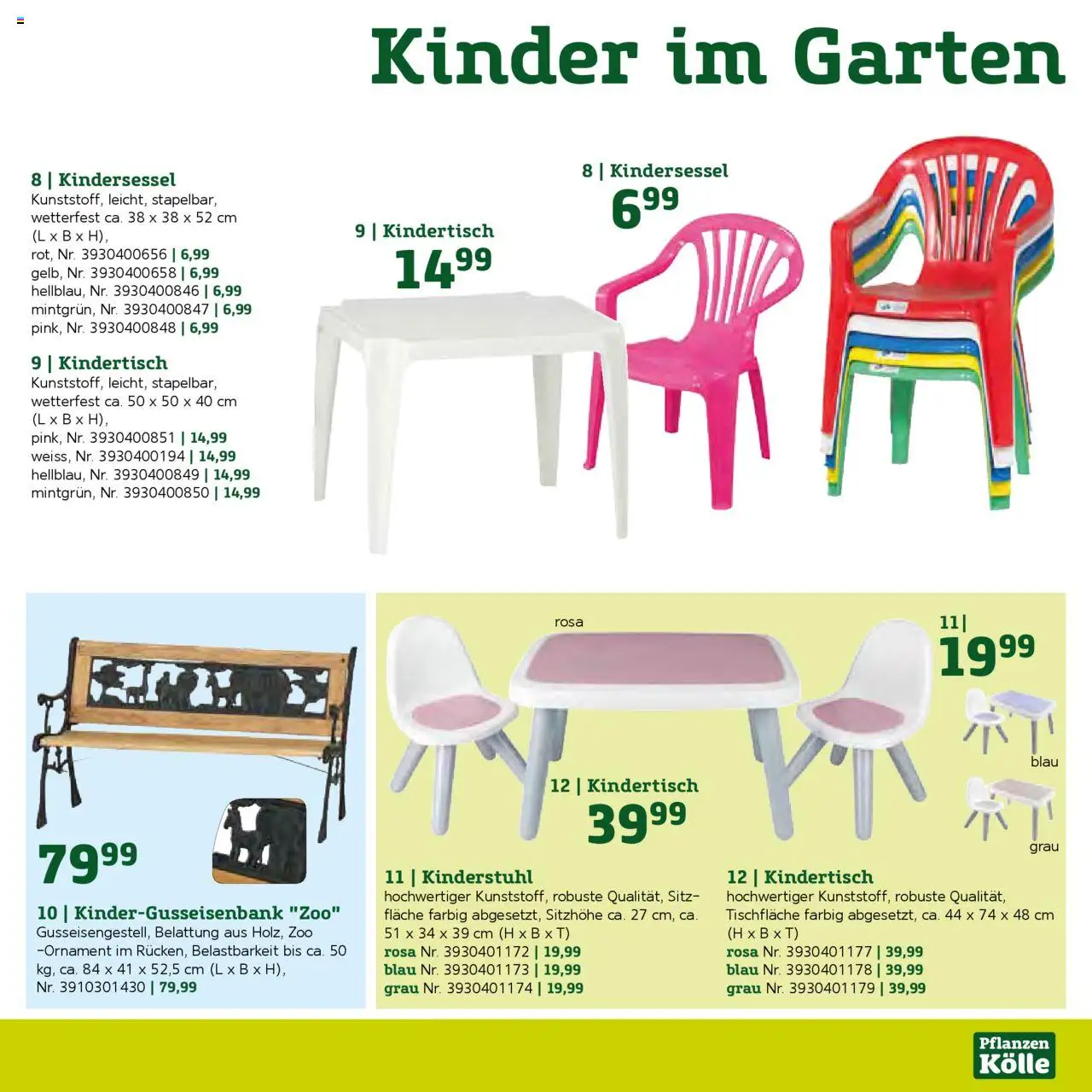Pflanzen-Kölle Gartenmöbel Katalog 2025 – gültig ab 22.01.2025 | Seite: 51 | Produkte: Kindersessel