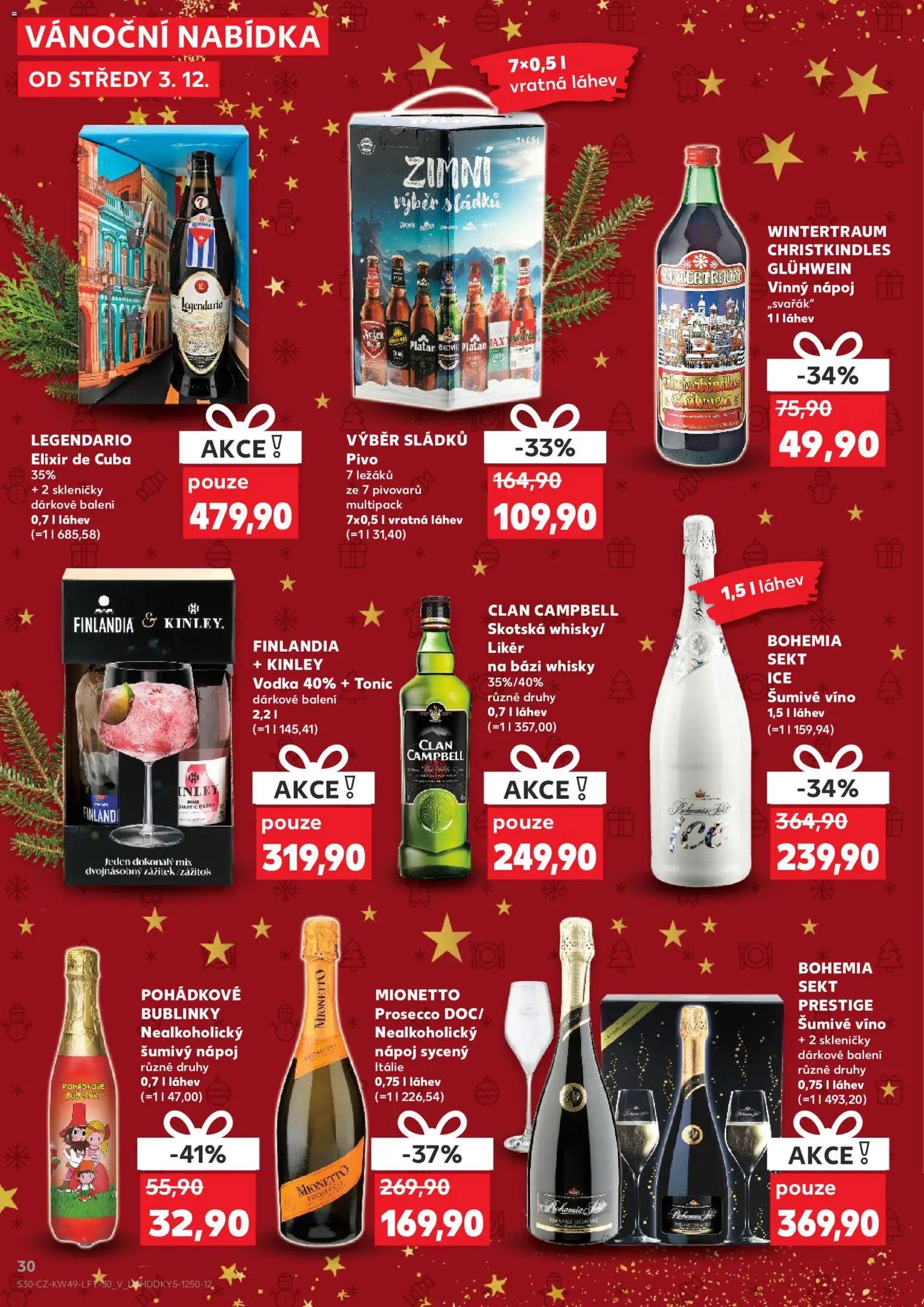Kaufland leták - Ostrava od 03.12.2025 | Strana: 30 | Produkty: Šumivé víno, Sekt, Tonic, Láhev