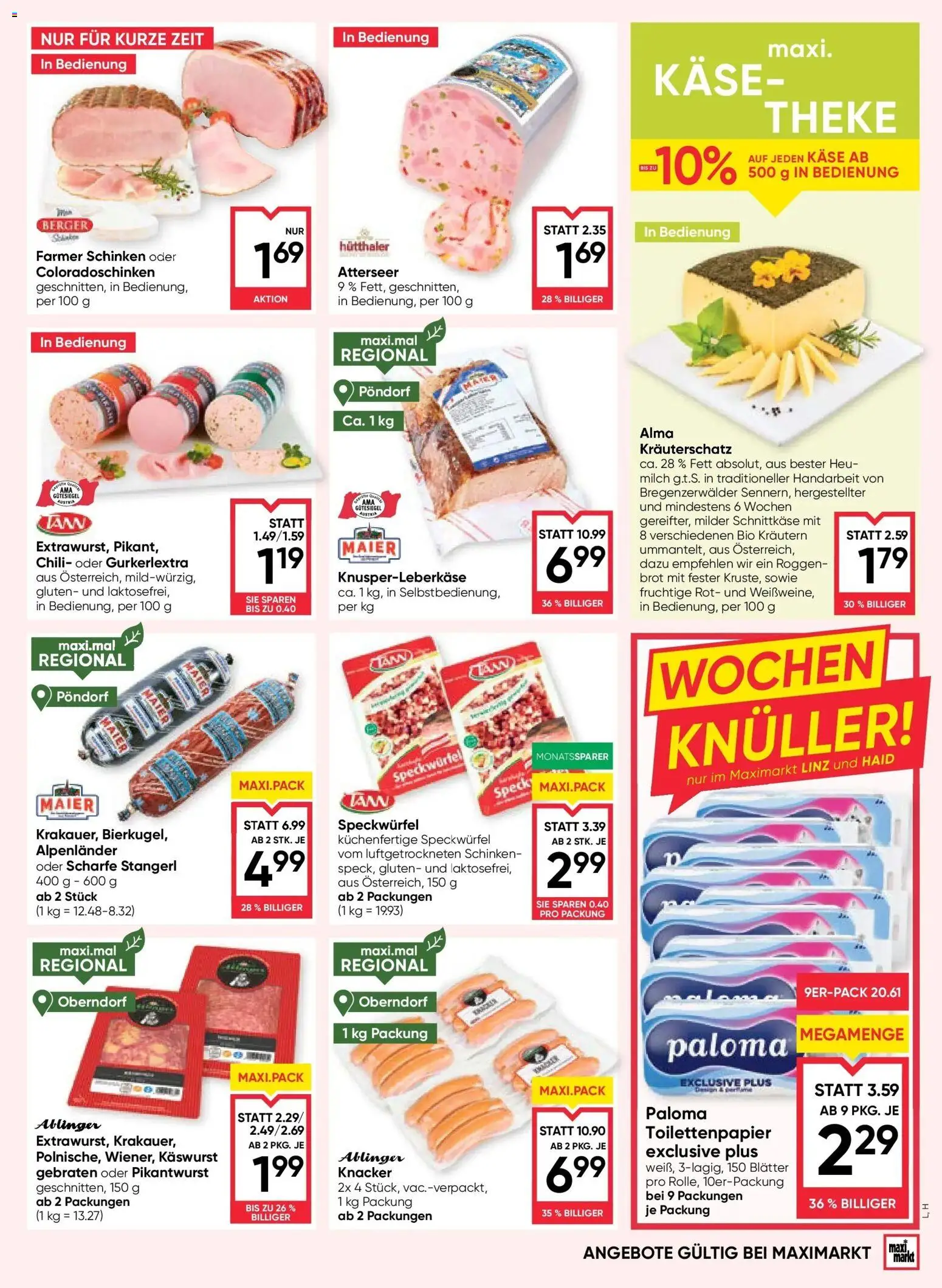 Maximarkt Haid, Linz  gültig ab 23.10.2025 | Seite: 9 | Produkte: Chili, Käse, Brot, Schinken
