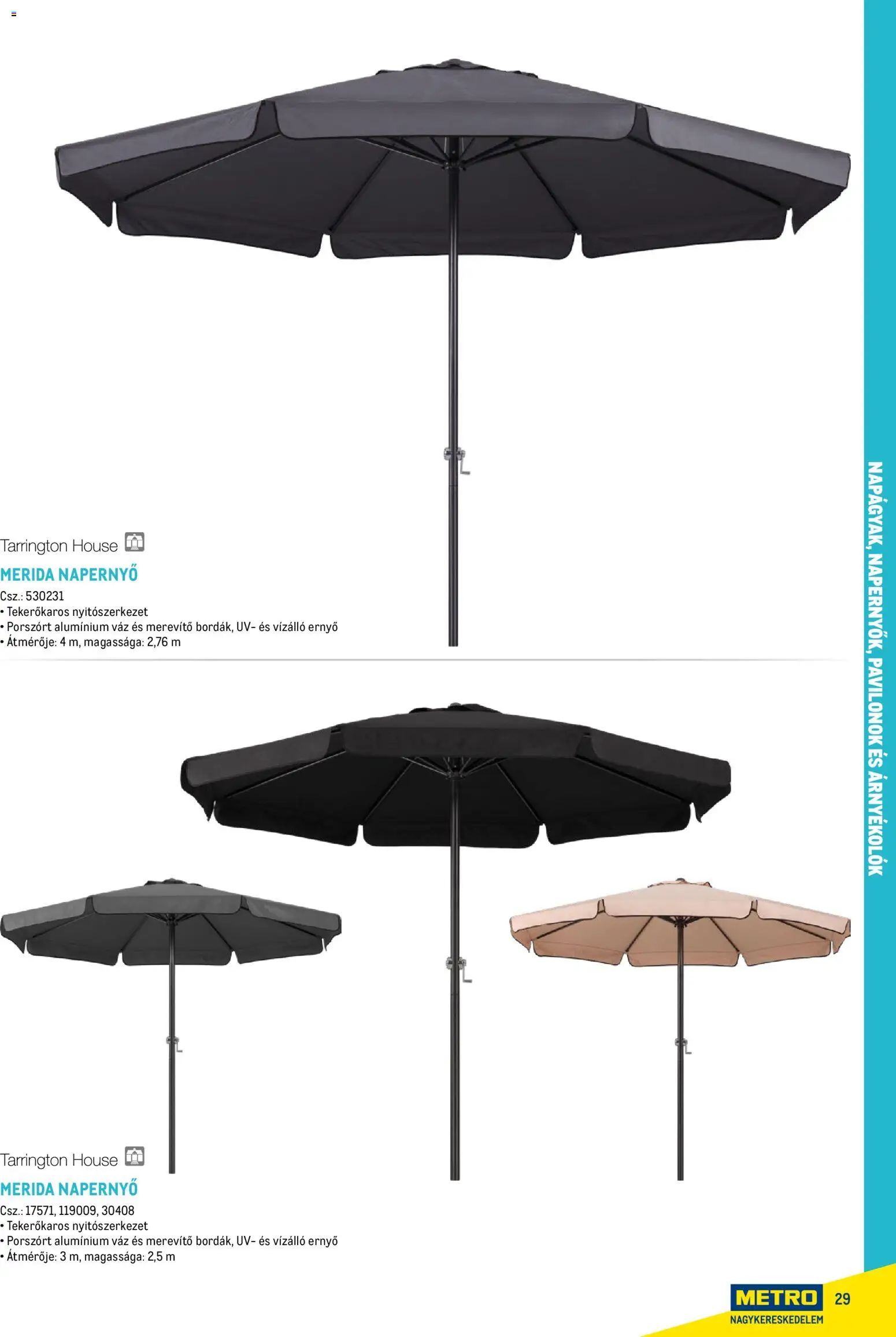 Metro akciós ujság - amely érvényes a következő dátumtól: 16.02.2026 | Oldal: 29 | Termékek: Napernyő