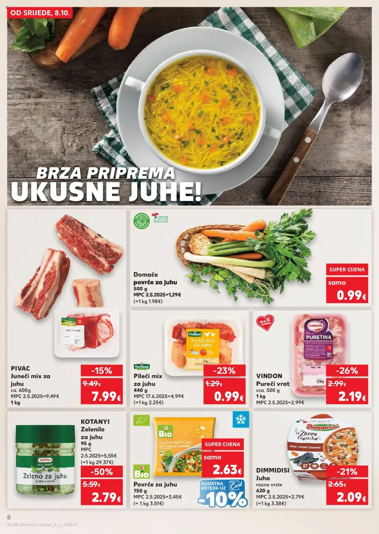 Kaufland katalog | vrijedi od 08.10.2025 | Stranica: 8 | Proizvodi: Puretina, Juha, Povrće