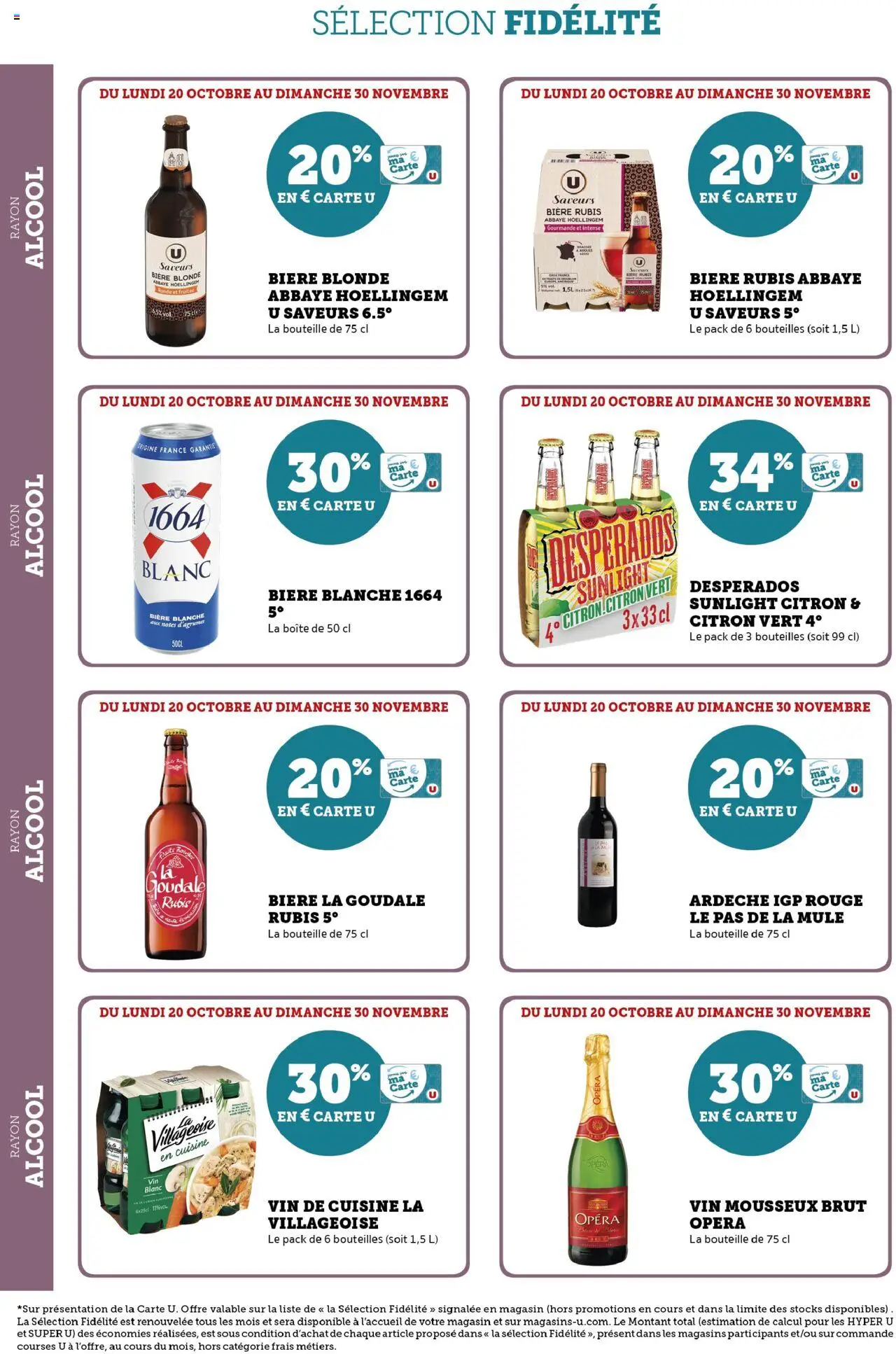 {H1} | Page: 30 | Produits: Goudale, Bière blonde, Mousseux, Vin
