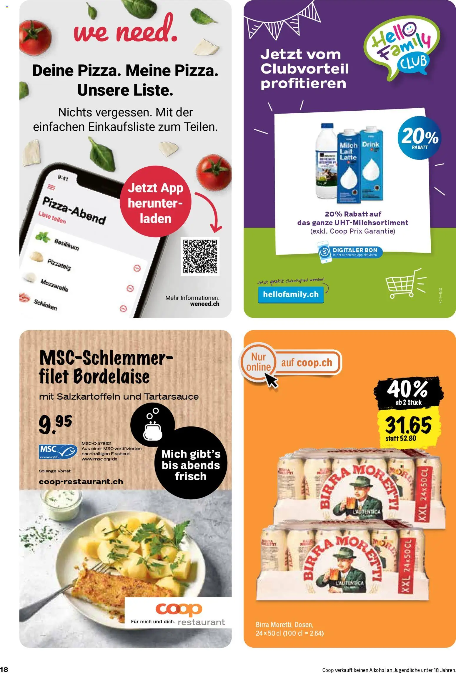 Coop Aktionen – gültig ab 13.11.2025 | Seite: 18 | Produkte: Milch, Schinken