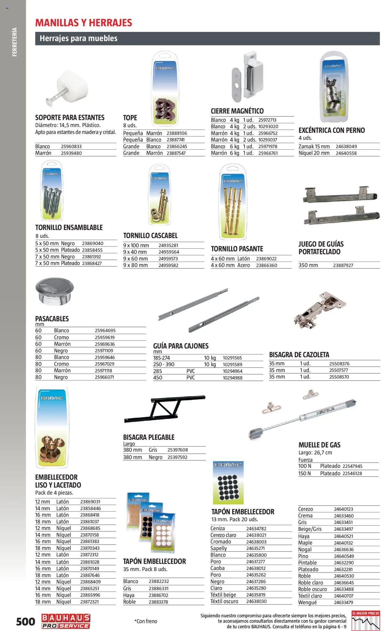 Bauhaus - ProService  │ válido desde el 24.02.2025 | Página: 500 | Productos: Crema, Té, Teléfono, Muebles