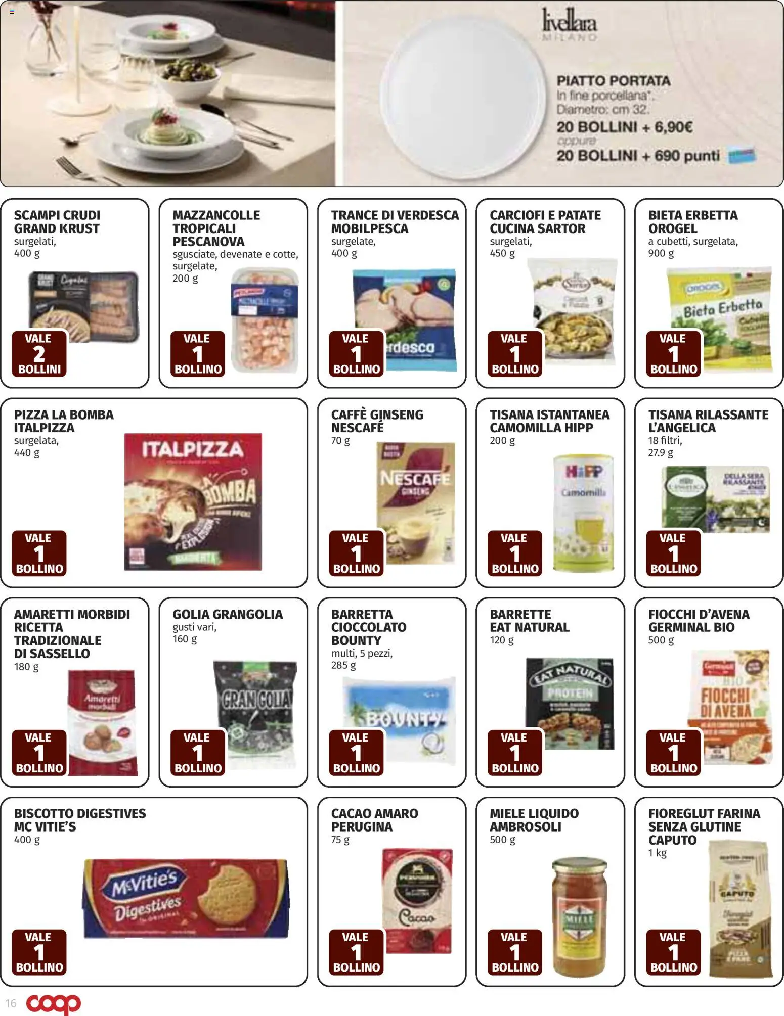 Volantino COOP del 19.02.2026 | Pagina: 16 | Prodotti: Cioccolato, Pizza, Mazzancolle, Miele