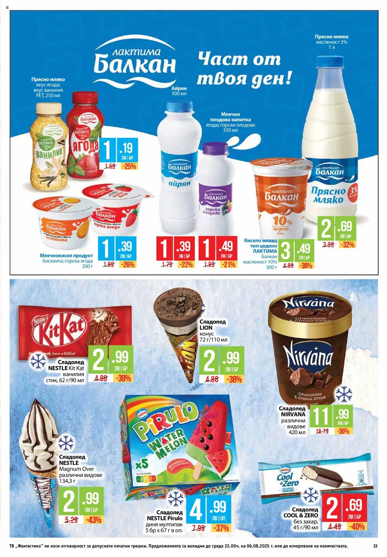  | Страница: 13 | Продукти: Сладолед, Плодове, Мляко, Плодова напитка