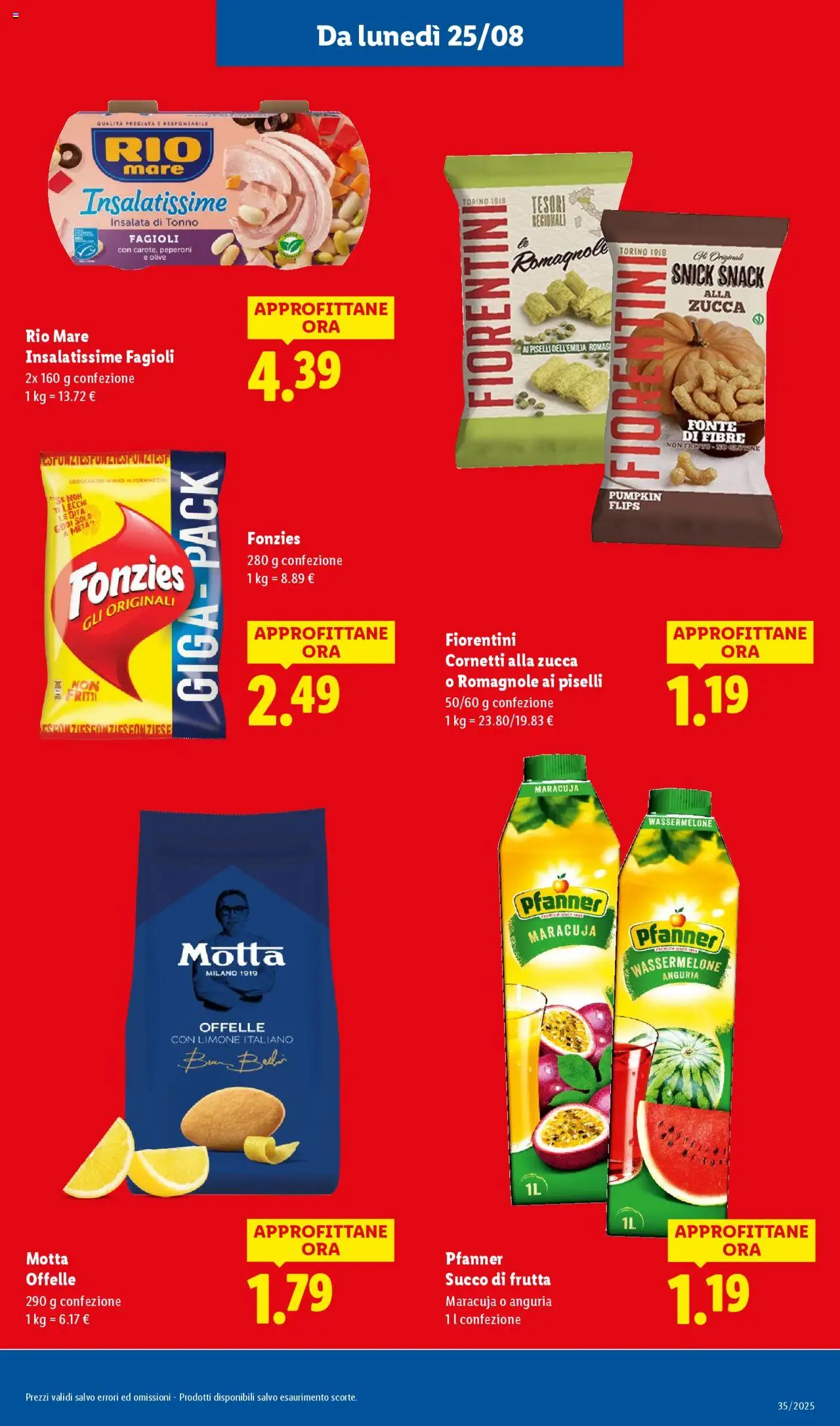 Volantino Lidl del 25.08.2025 | Pagina: 15 | Prodotti: Succo, Olive, Anguria, Mais