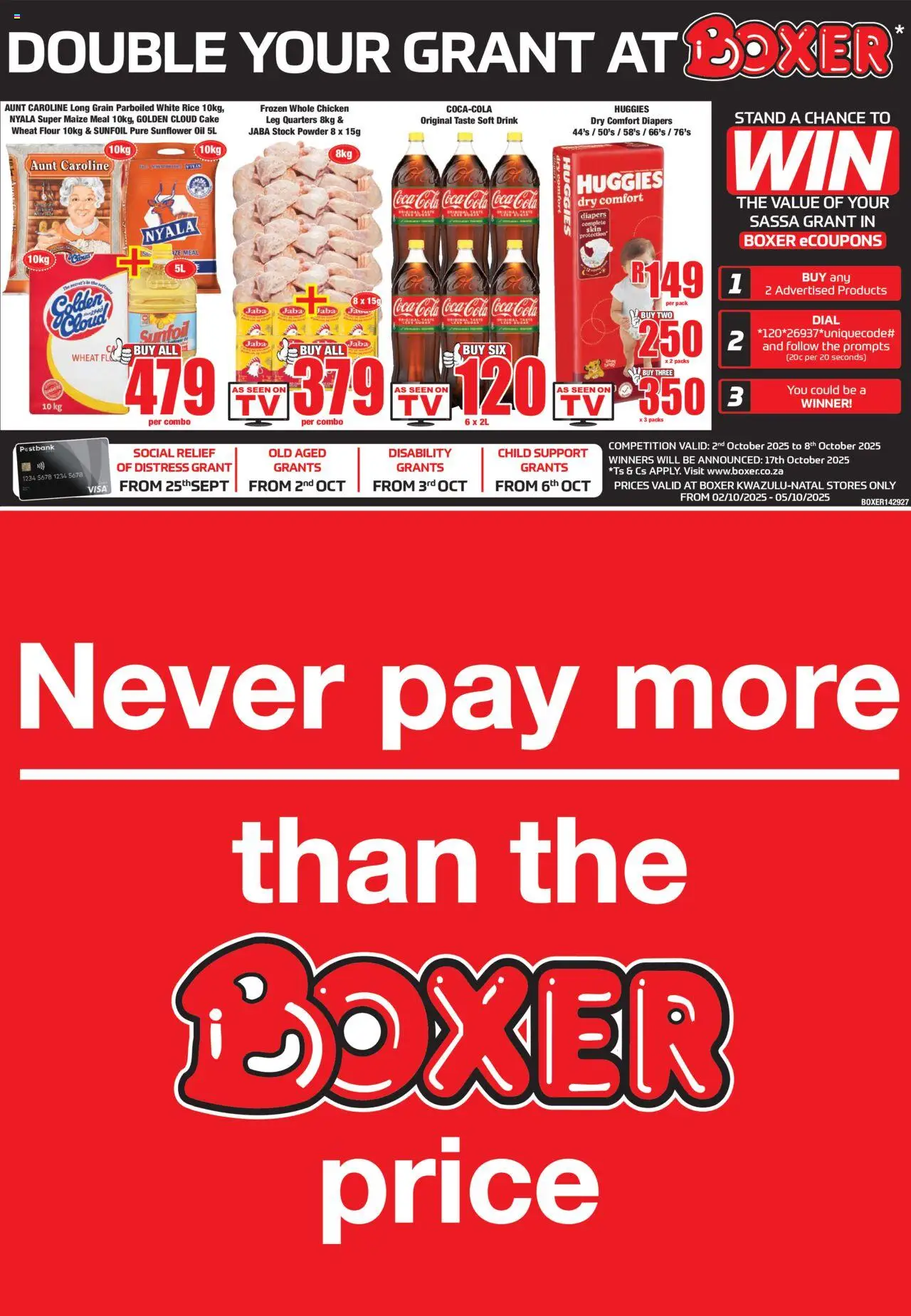 New Boxer catalogue – valid from 02.10.2025 | Page: 1 | Products: Oil, Powder, Rice, Stock