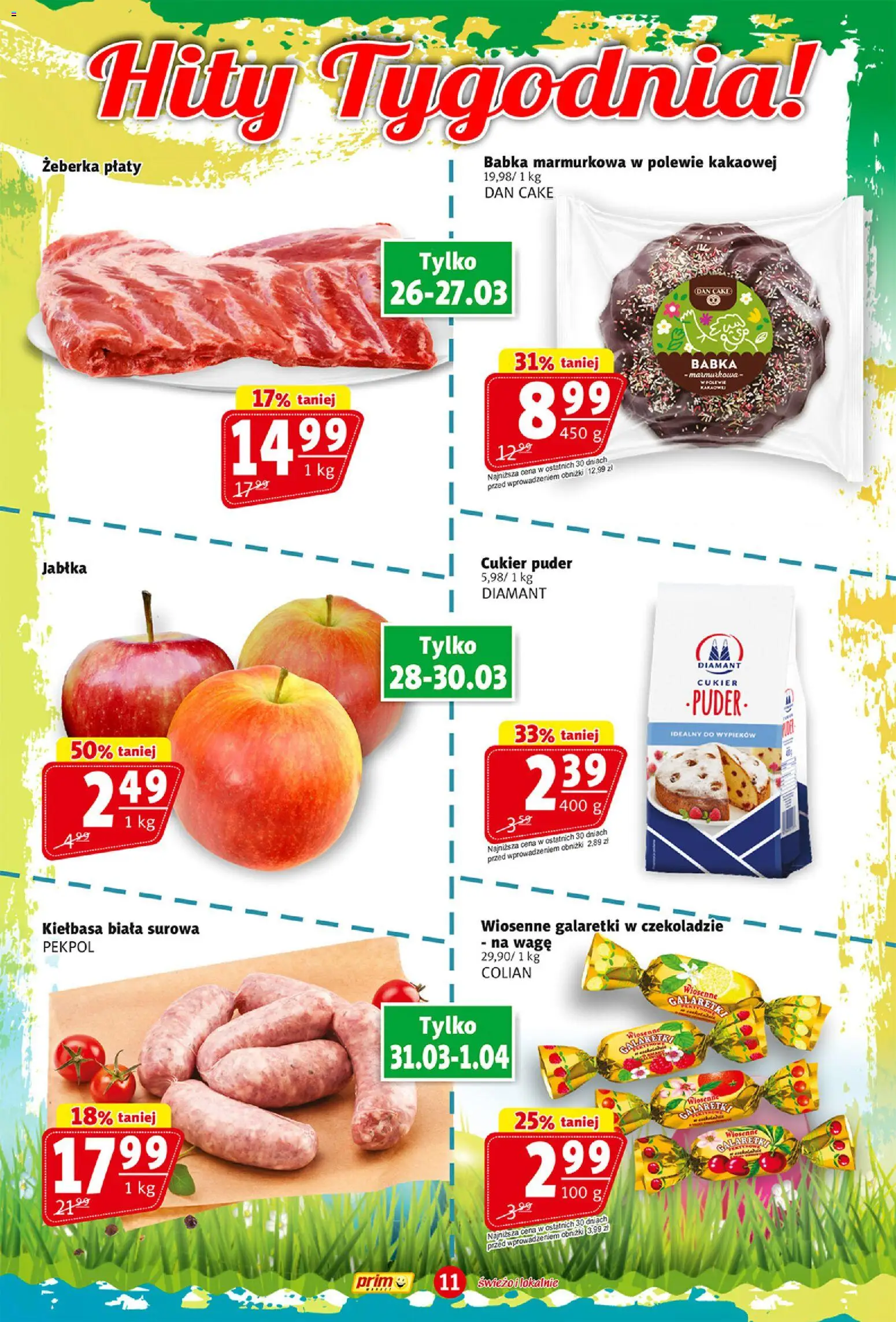 Prim Market gazetka od 26.03.2026 | Strona: 11 | Produkty: Cukier puder, Babka, Puder, Jabłka