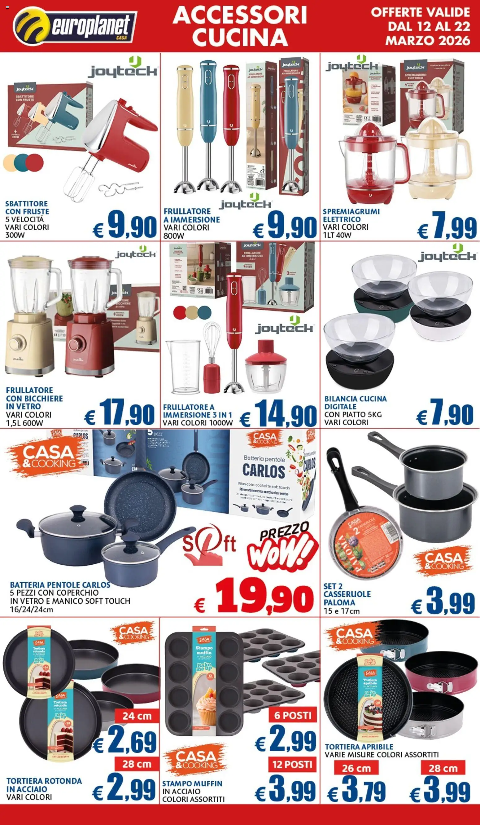 Volantino Europlanet Casa del 12.03.2026 | Pagina: 11 | Prodotti: Frullatore, Muffin, Bilancia, Spremiagrumi