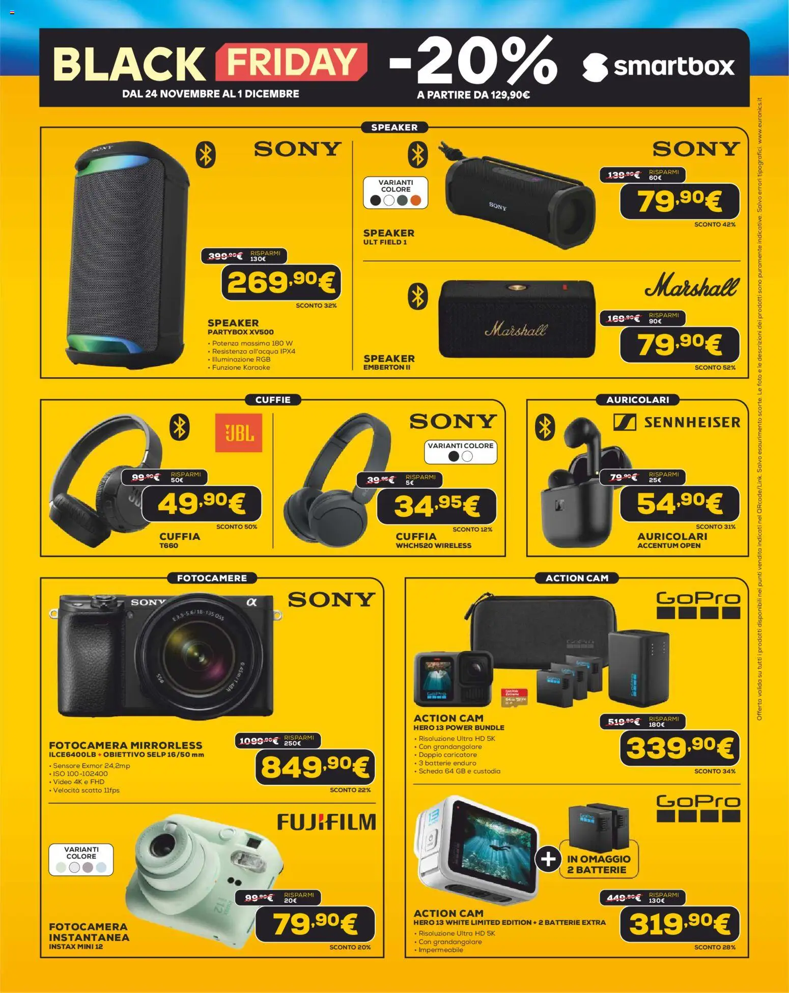 Volantino Euronics del 26.11.2025 | Pagina: 19 | Prodotti: Auricolari, Video, Cuffie, Batterie